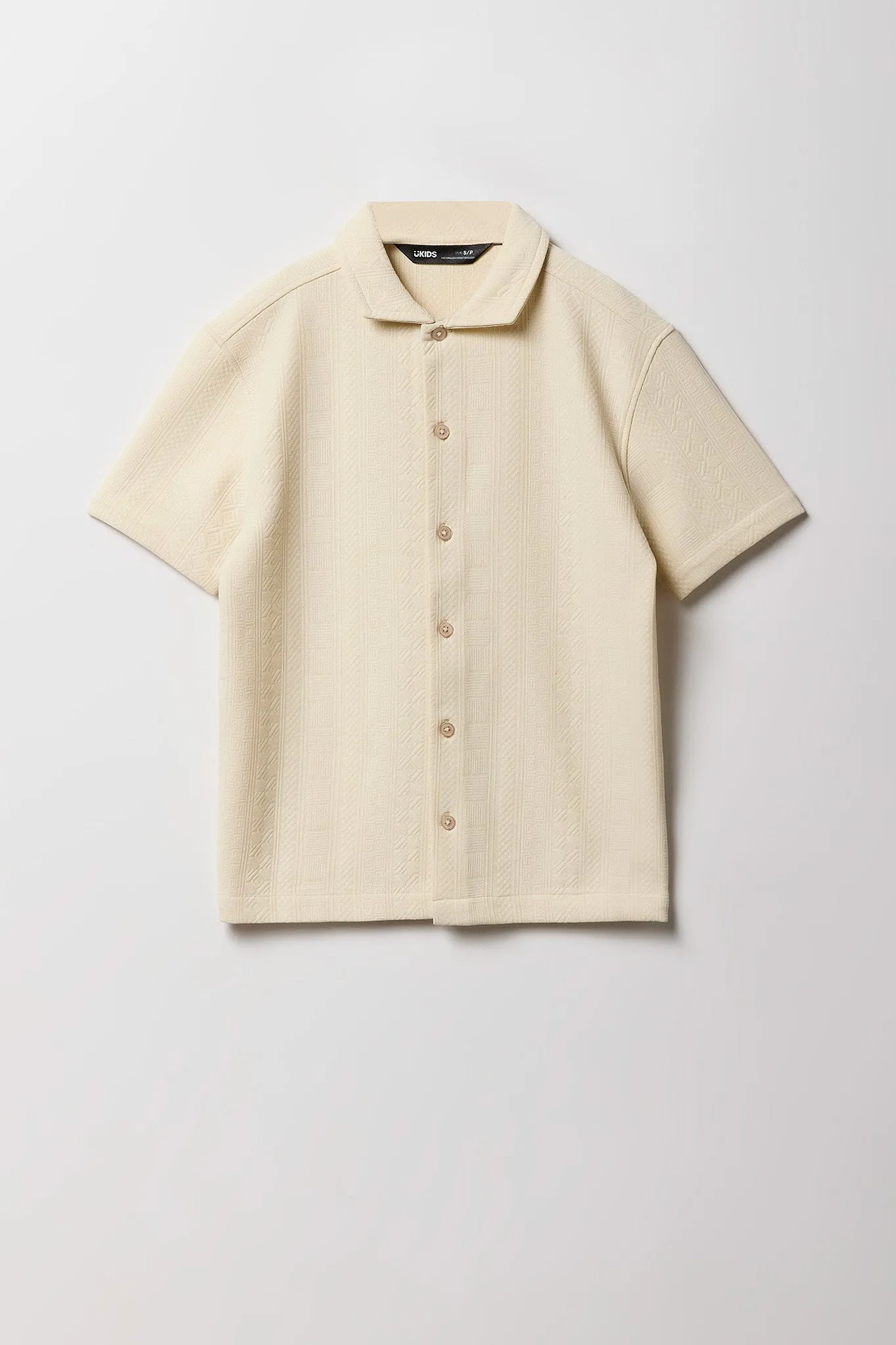 Haut carré boutonné et texturé Geo pour garçons