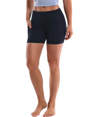 High Waist Side Pockets Running Shorts darkblue_Running