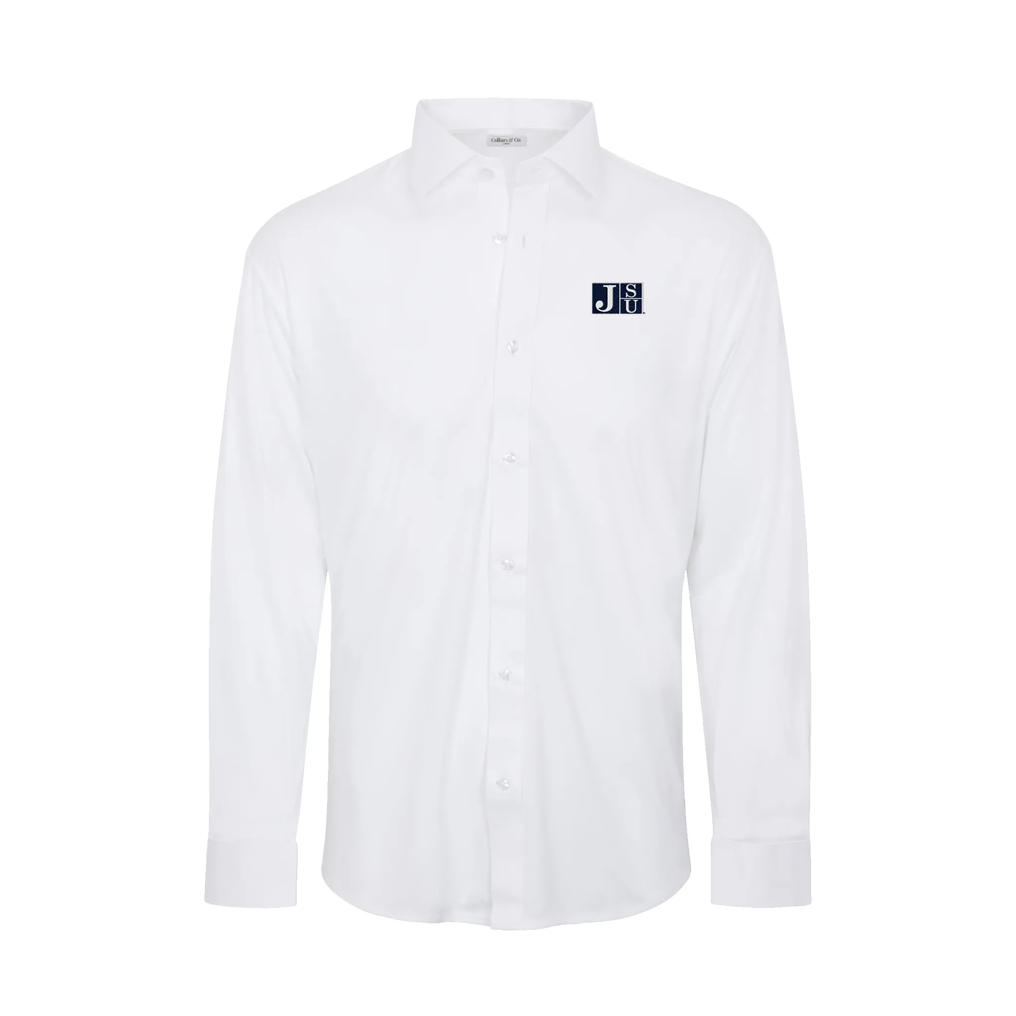 Jackson State Quattro Flex Dress Shirt with Semi-Spread Collar White