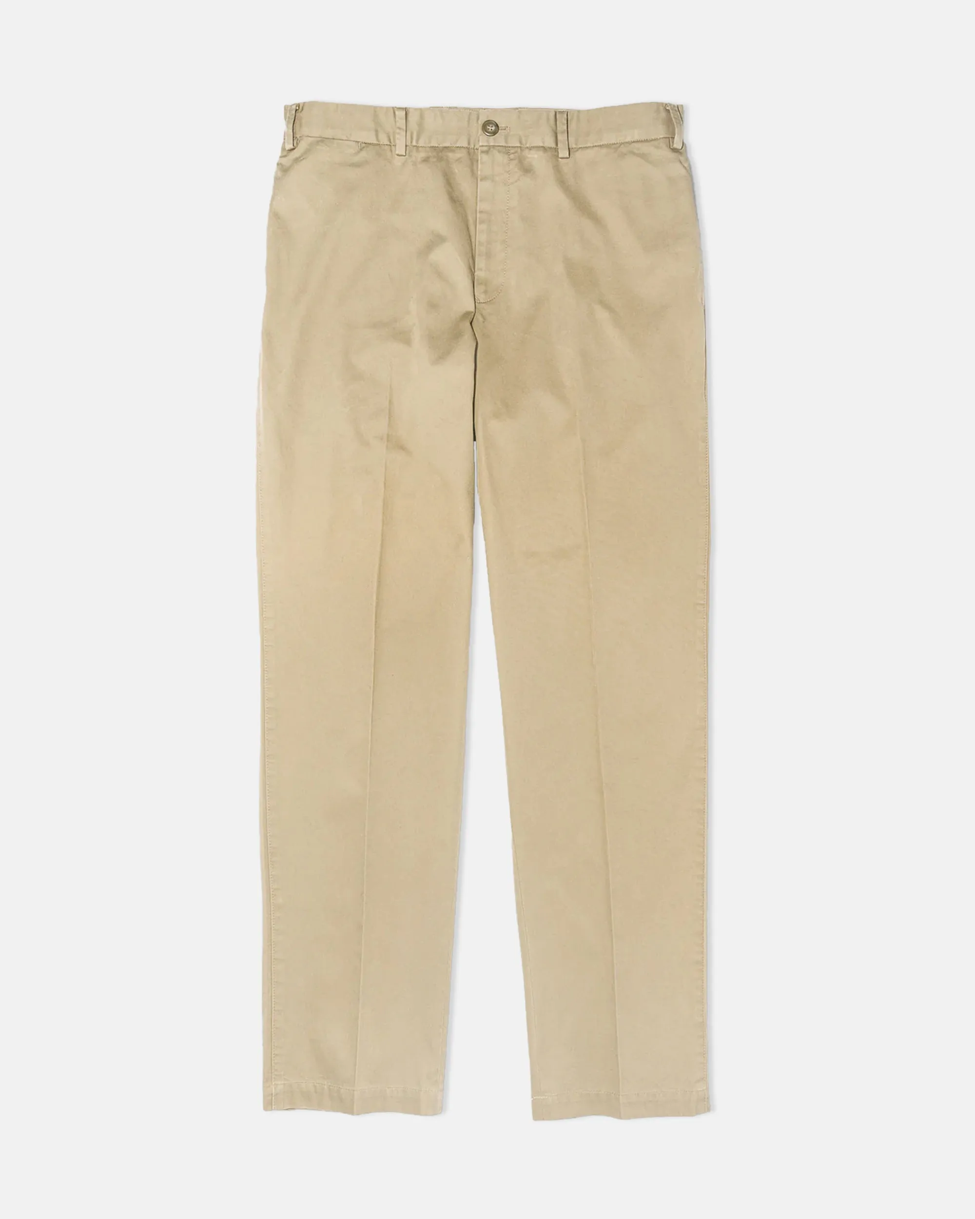 KHAKI CINCH-BACK COTTON PANTS - TRIM FIT