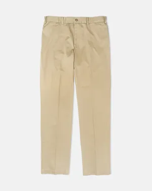 KHAKI CINCH-BACK COTTON PANTS - TRIM FIT