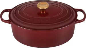 Le Creuset 6 3/4 Qt. Signature Oval Dutch Oven w/Gold Knob - Rhone