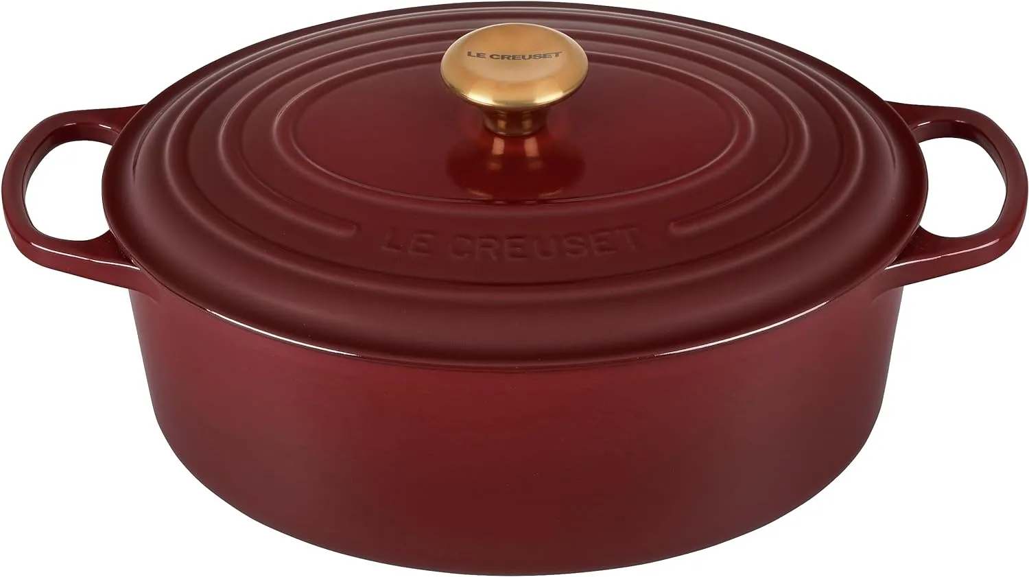 Le Creuset 6 3/4 Qt. Signature Oval Dutch Oven w/Gold Knob - Rhone