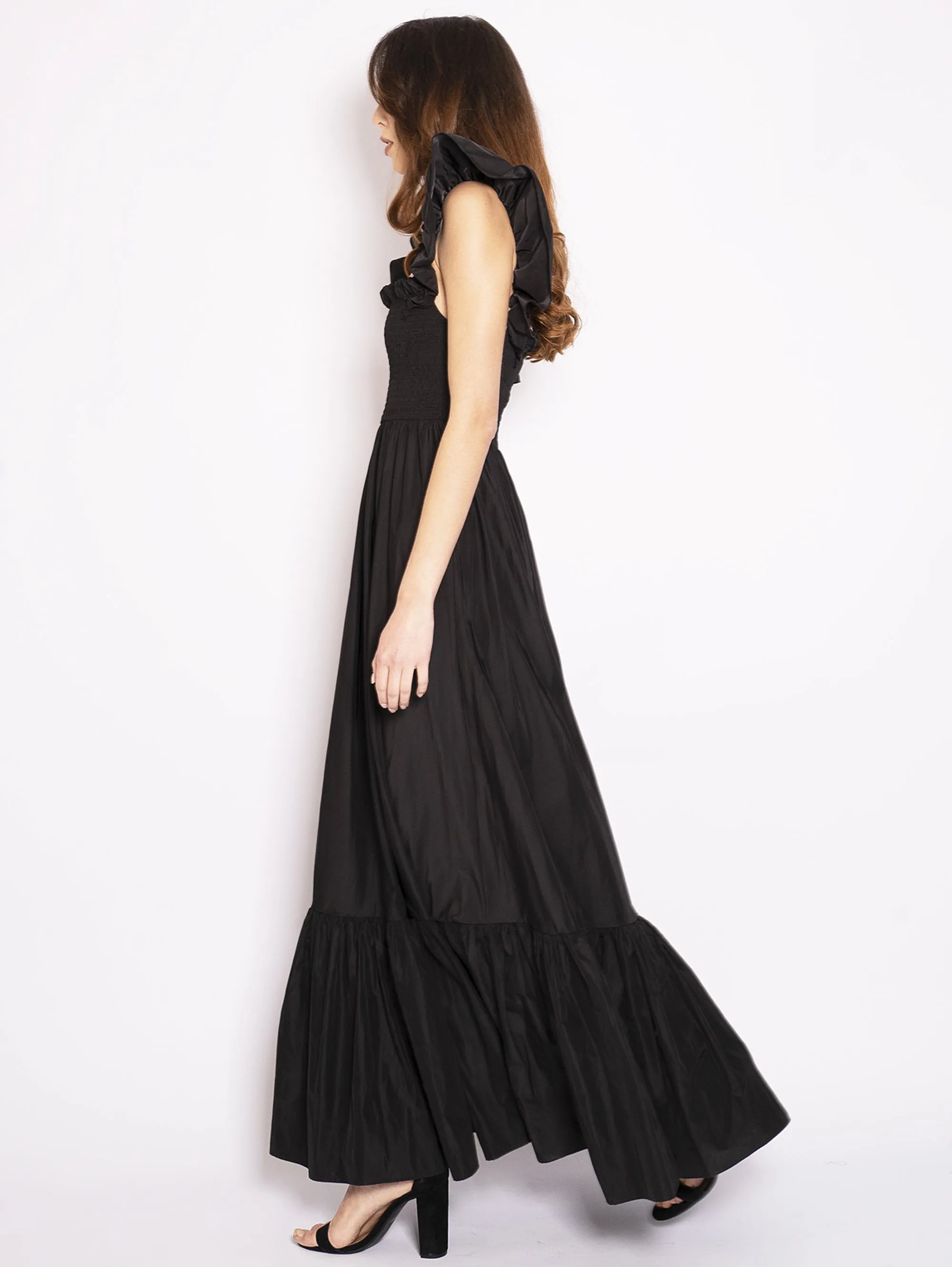 Long Dress in Black Taffeta