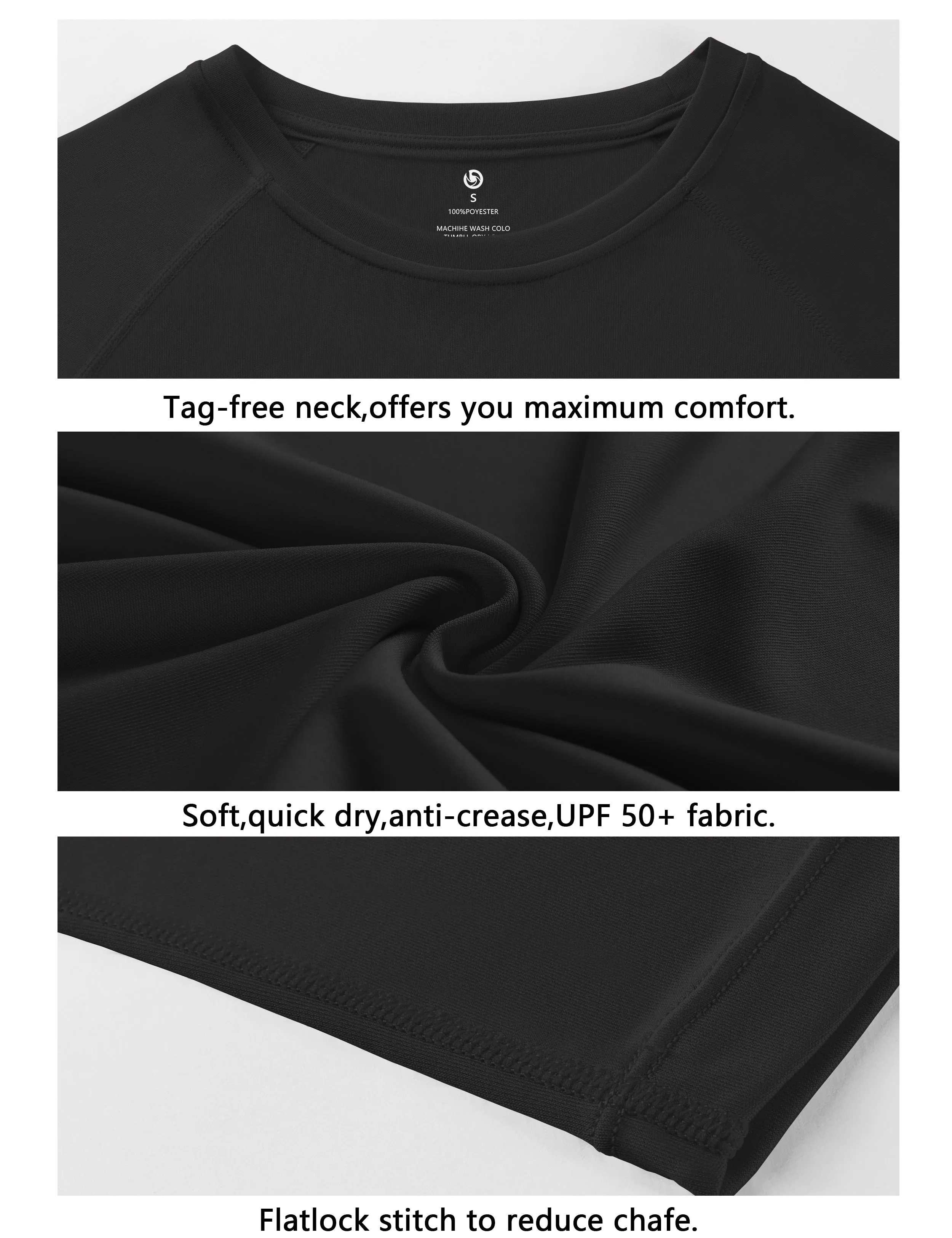 Long Sleeve Athletic Shirts black_Golf