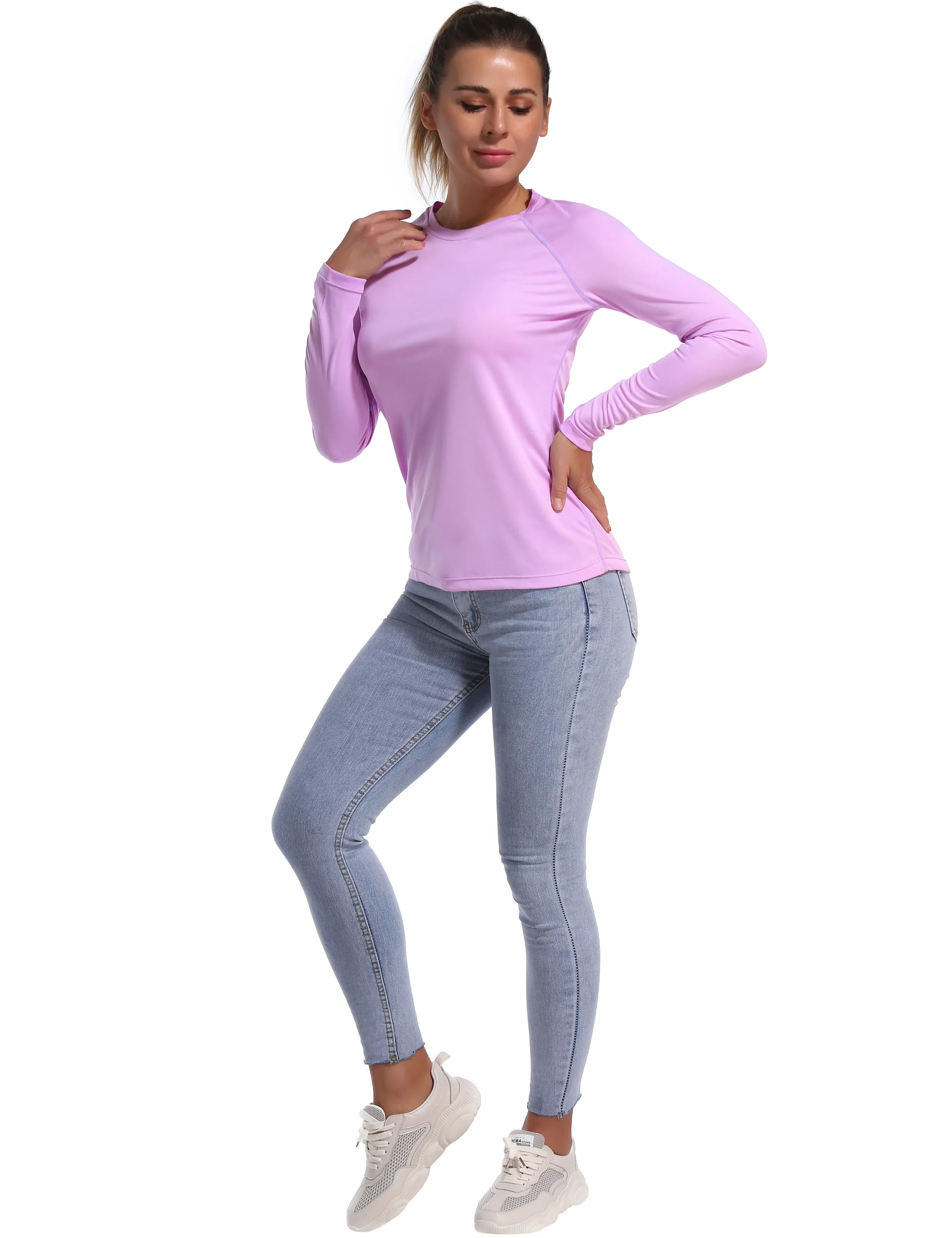 Long Sleeve Athletic Shirts purple_Running