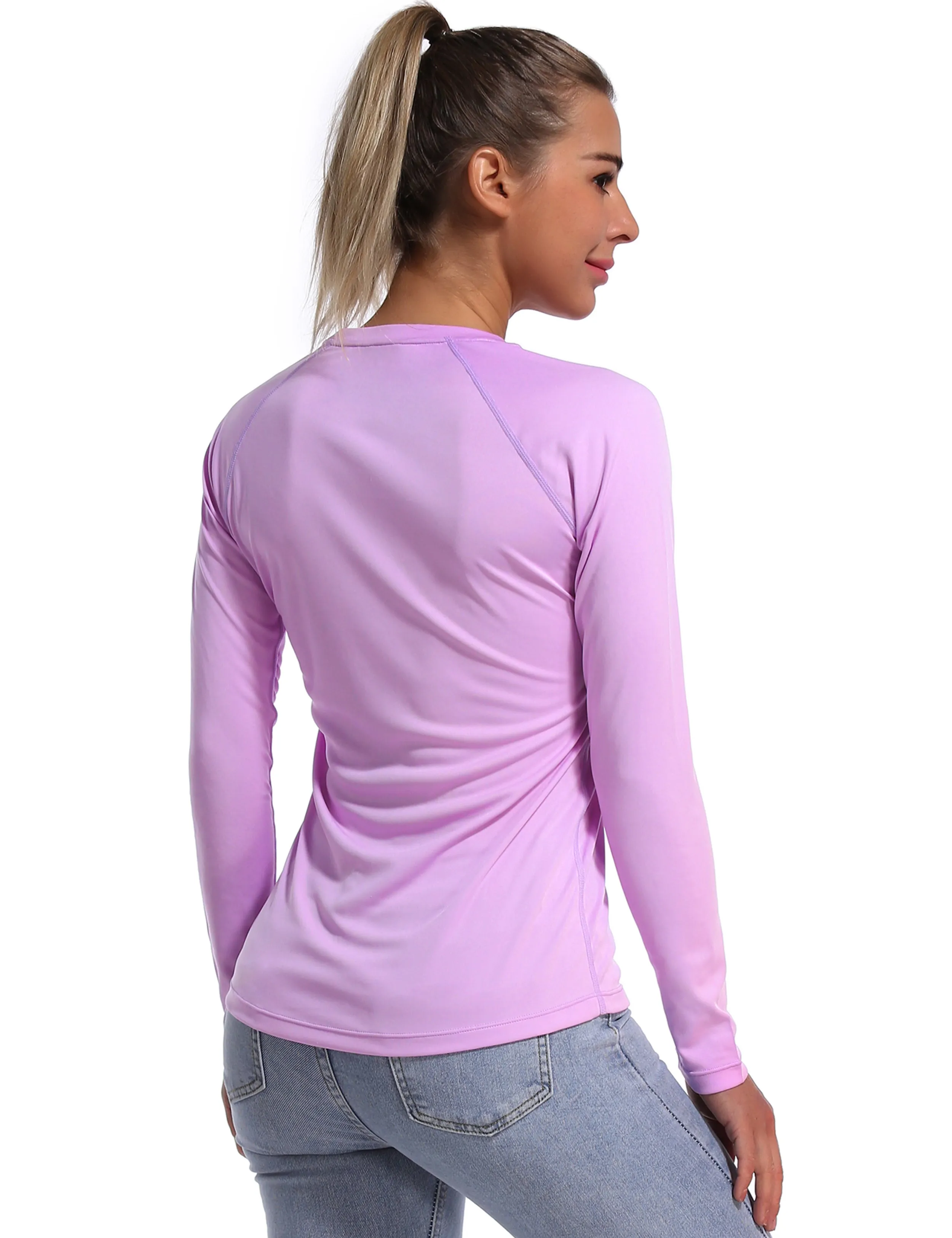 Long Sleeve Athletic Shirts purple_Running