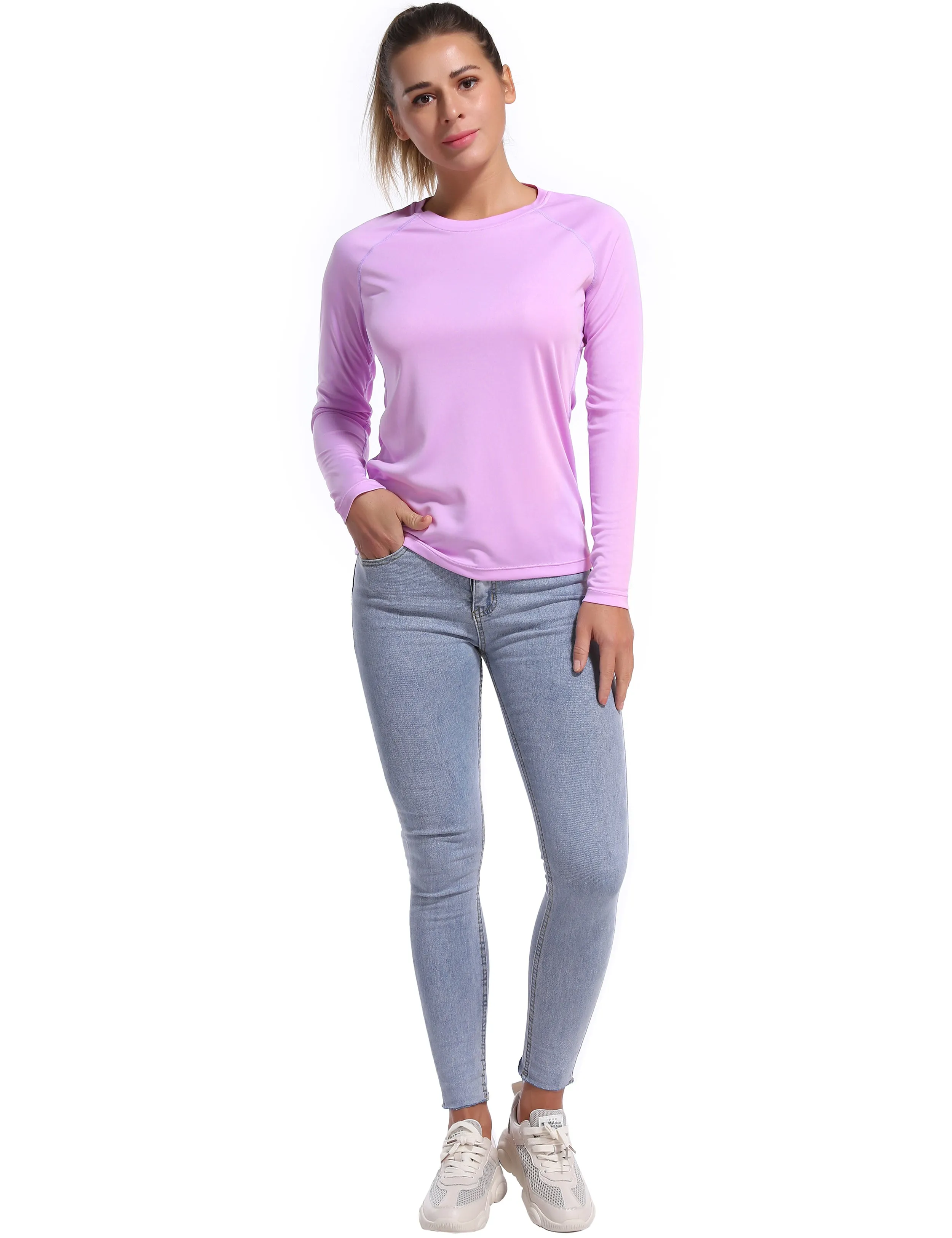 Long Sleeve Athletic Shirts purple_Running