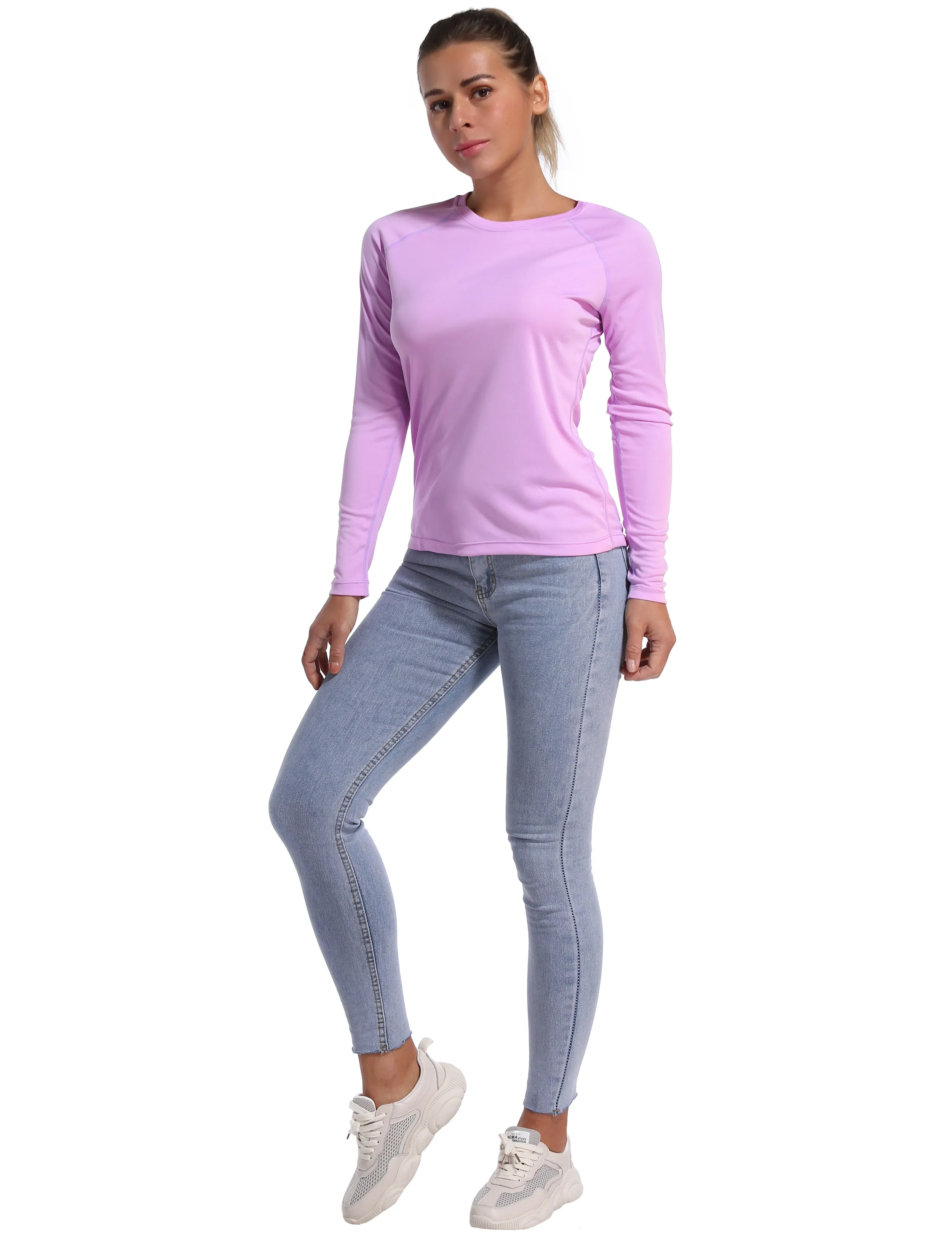 Long Sleeve Athletic Shirts purple_Running