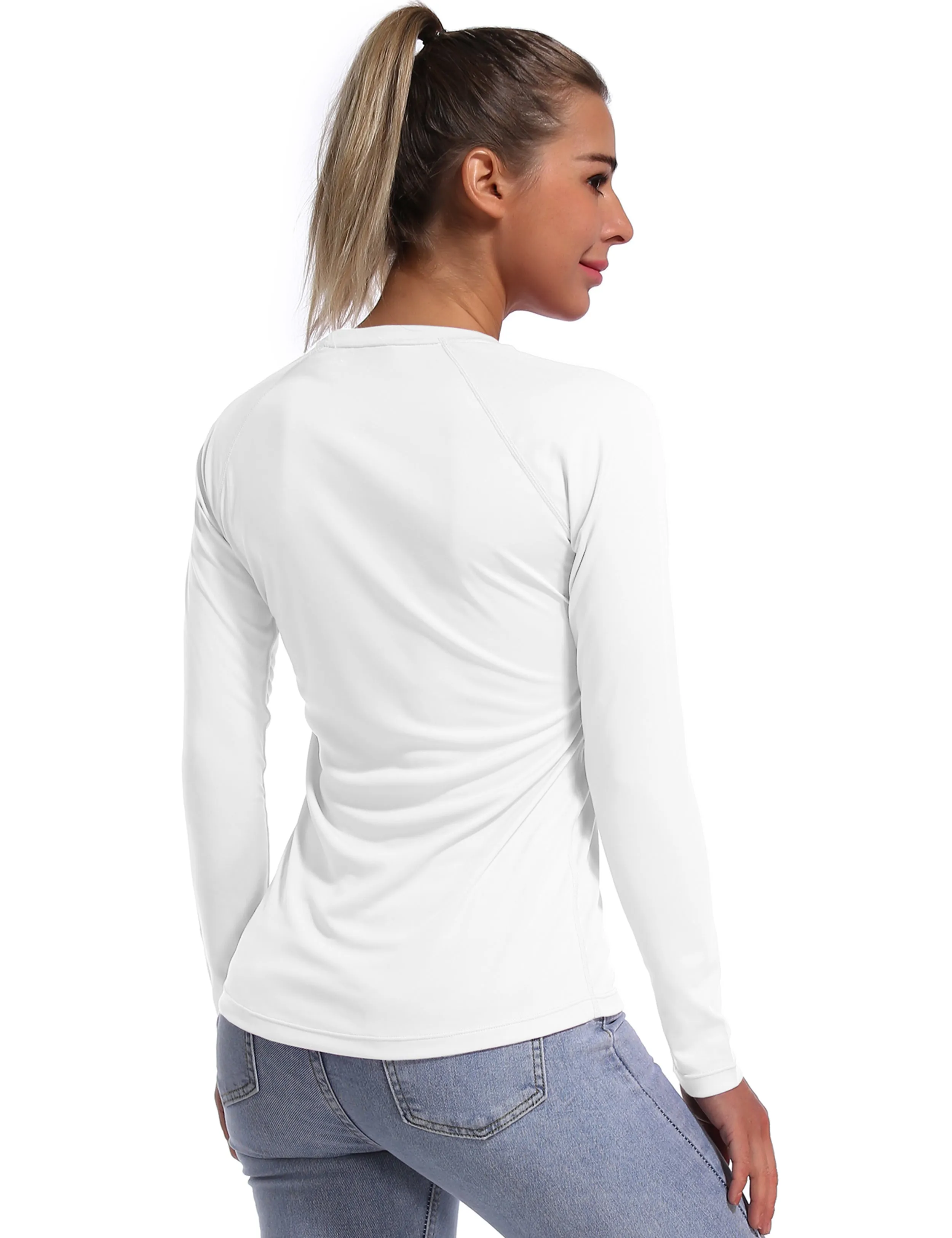 Long Sleeve Athletic Shirts white_Gym
