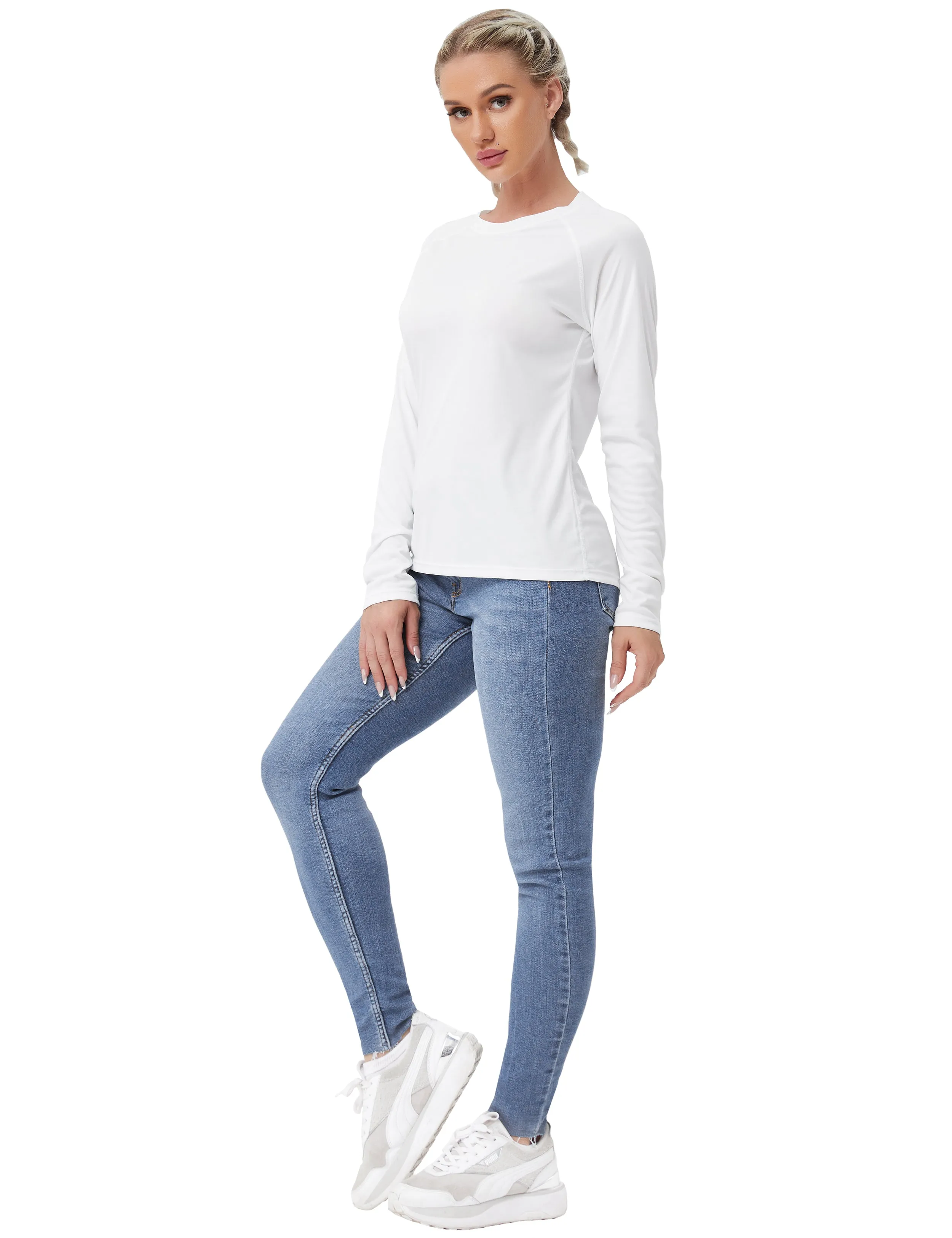Long Sleeve Athletic Shirts white_Gym