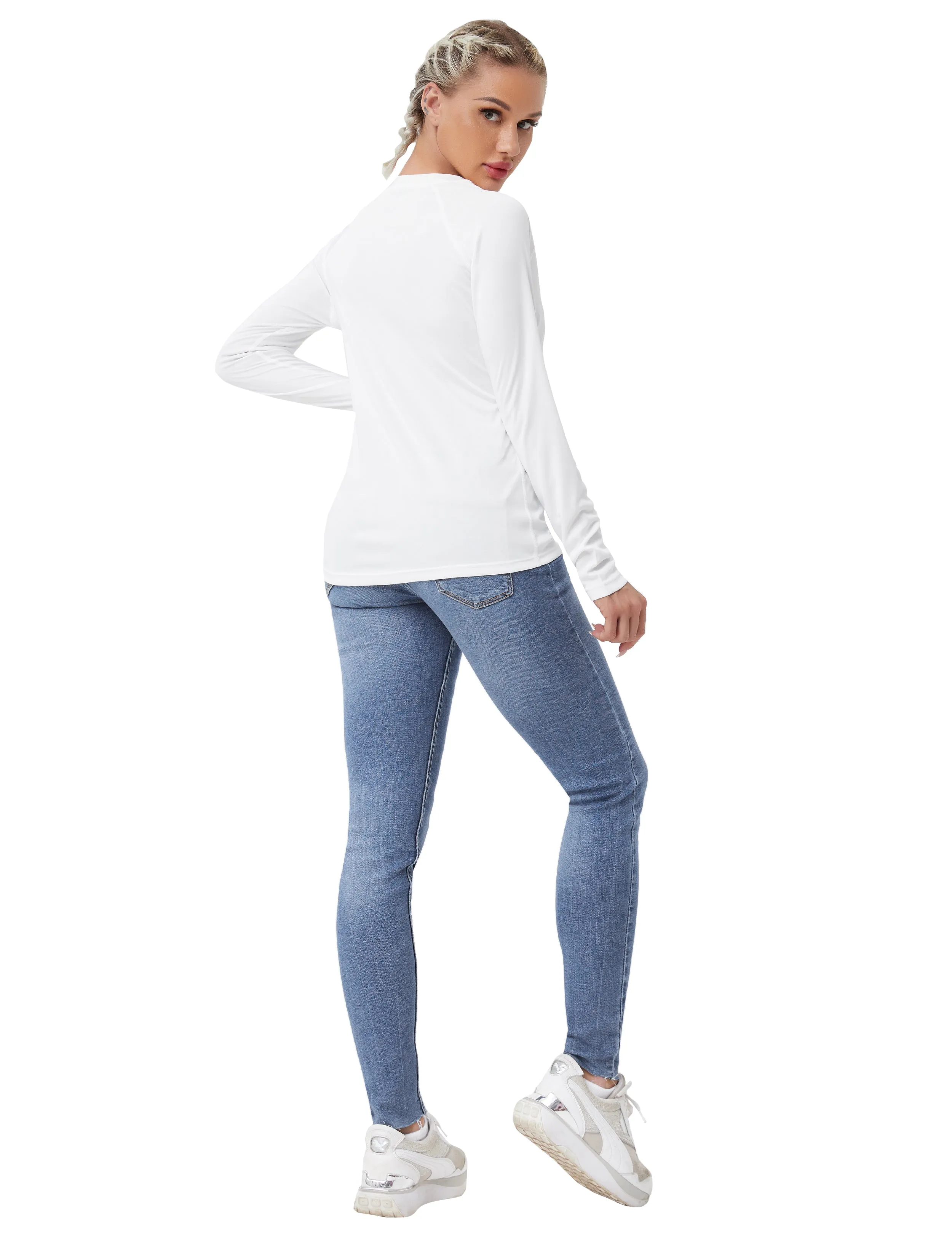 Long Sleeve Athletic Shirts white_Gym