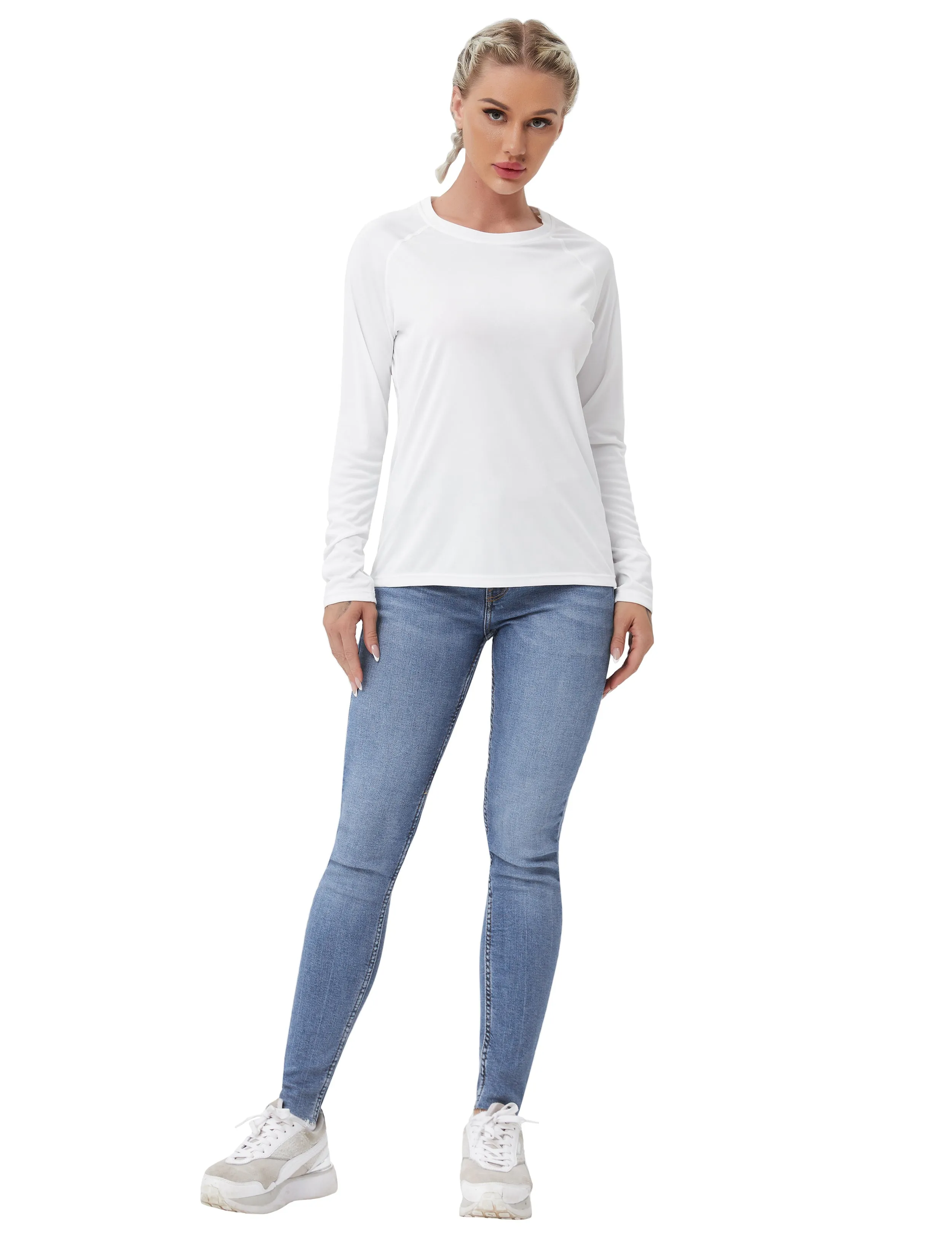 Long Sleeve Athletic Shirts white_Gym