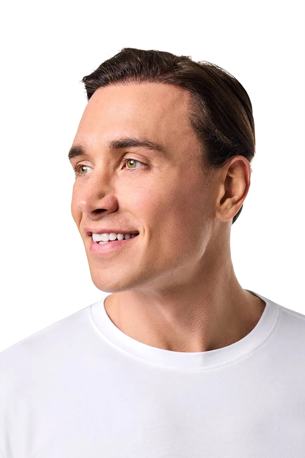 Long Sleeve Casual T-Shirt  Designed with UPF50  Sun Protection - Men's Morada | White