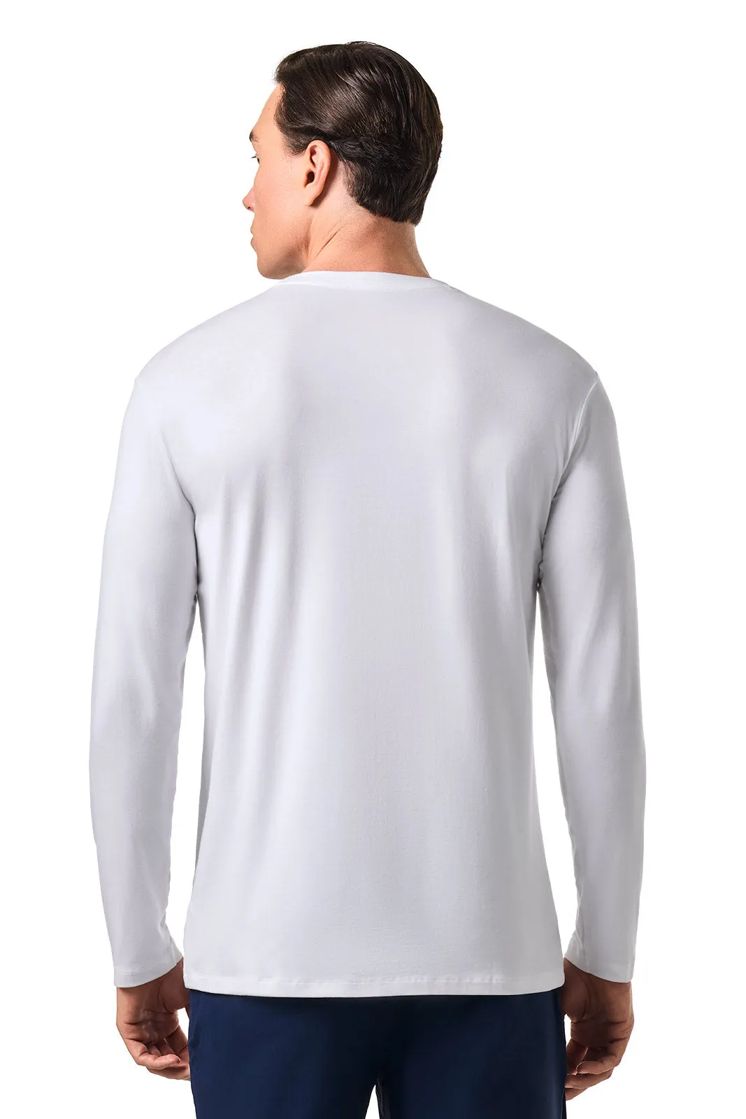 Long Sleeve Casual T-Shirt  Designed with UPF50  Sun Protection - Men's Morada | White