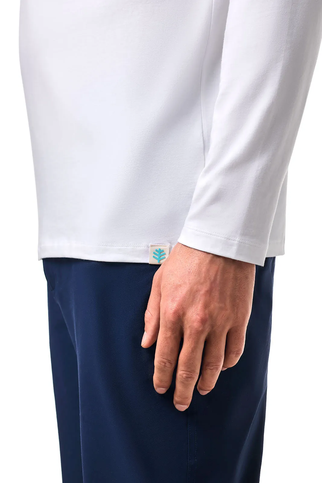 Long Sleeve Casual T-Shirt  Designed with UPF50  Sun Protection - Men's Morada | White