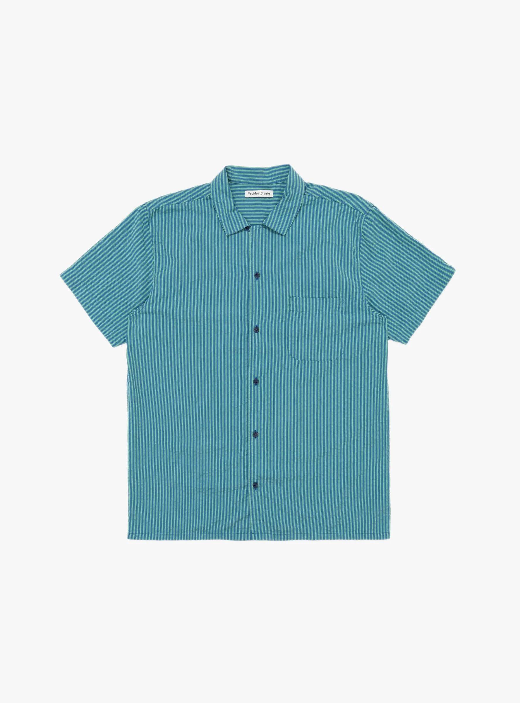 Malick Shirt Lyocell Blue/Green