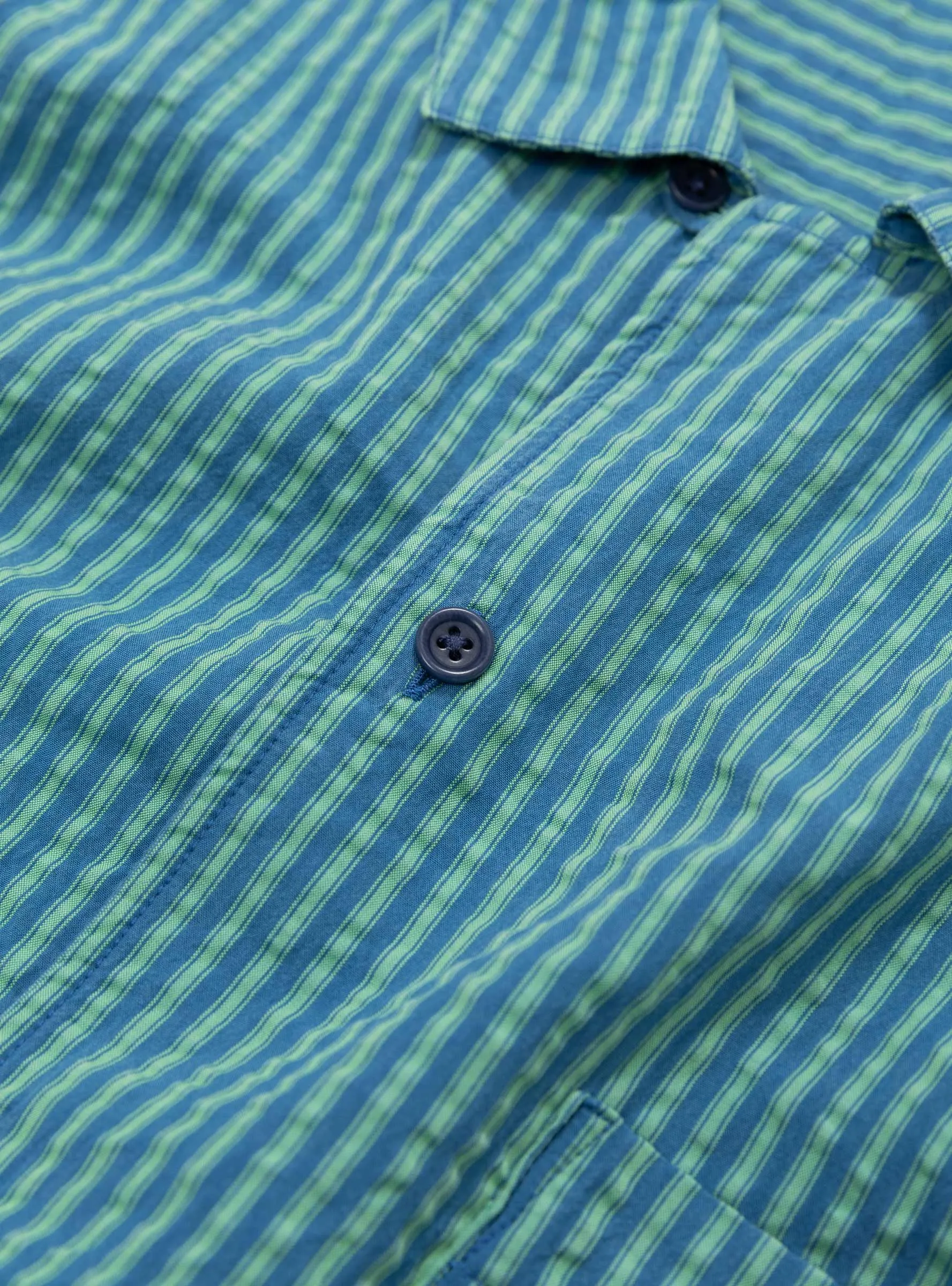 Malick Shirt Lyocell Blue/Green