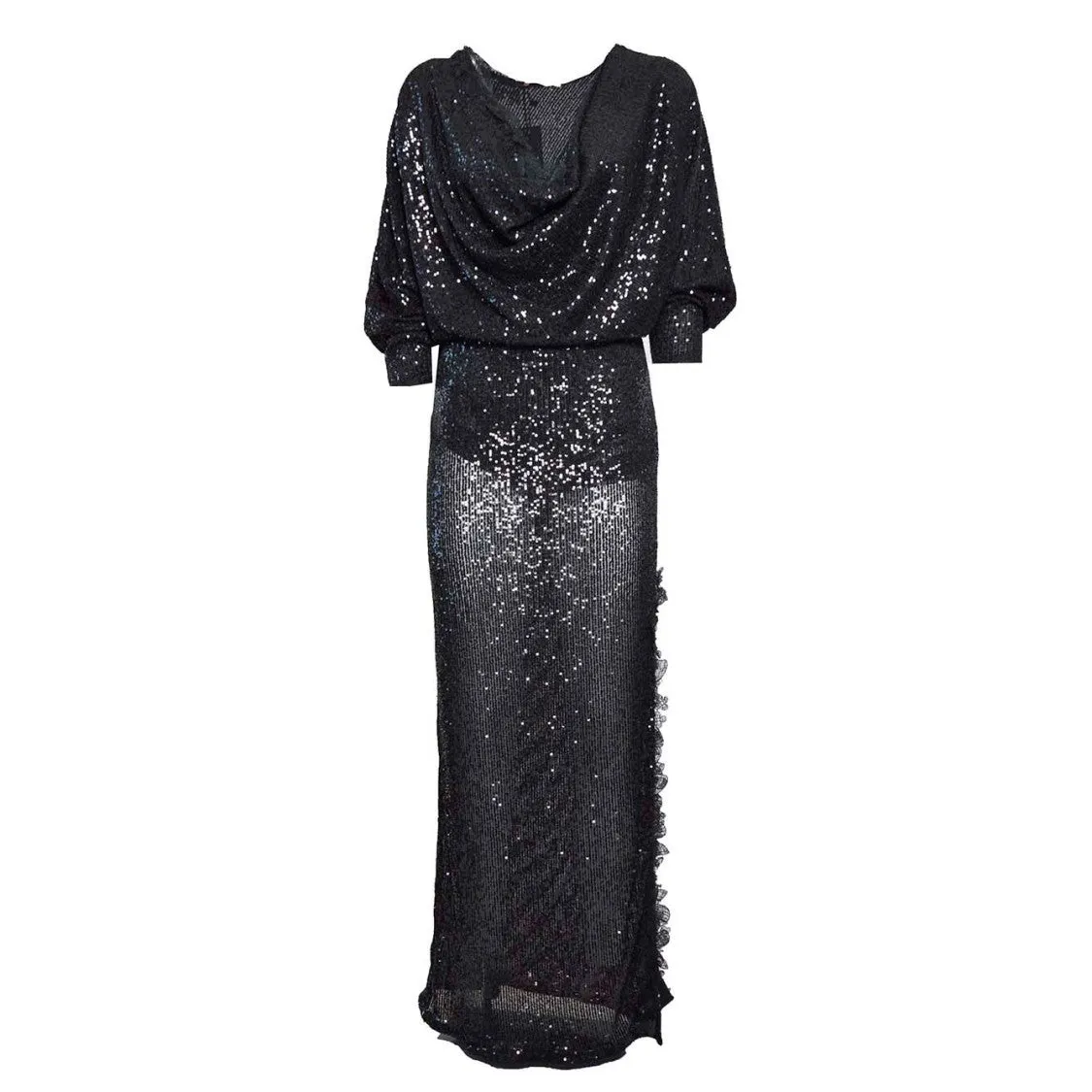 Maxi Dress With Floral Lace Appliqué
