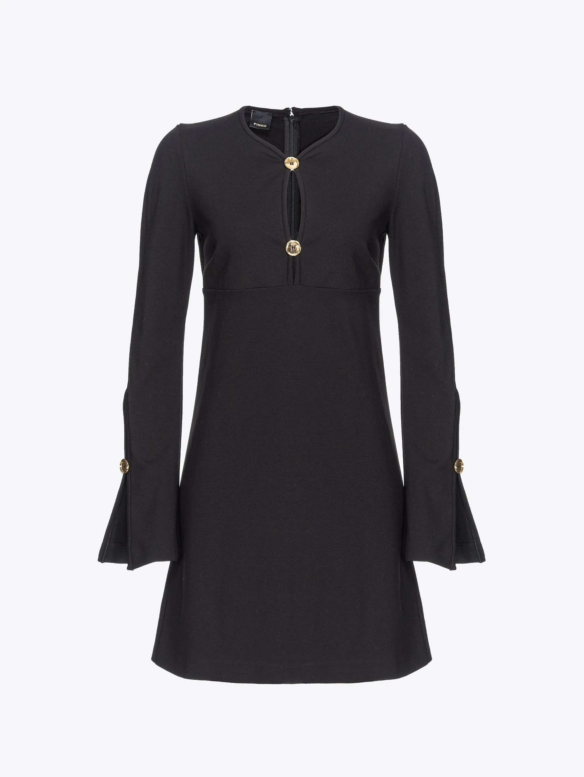 Medium Length Dress with Black Goblet Sleeves