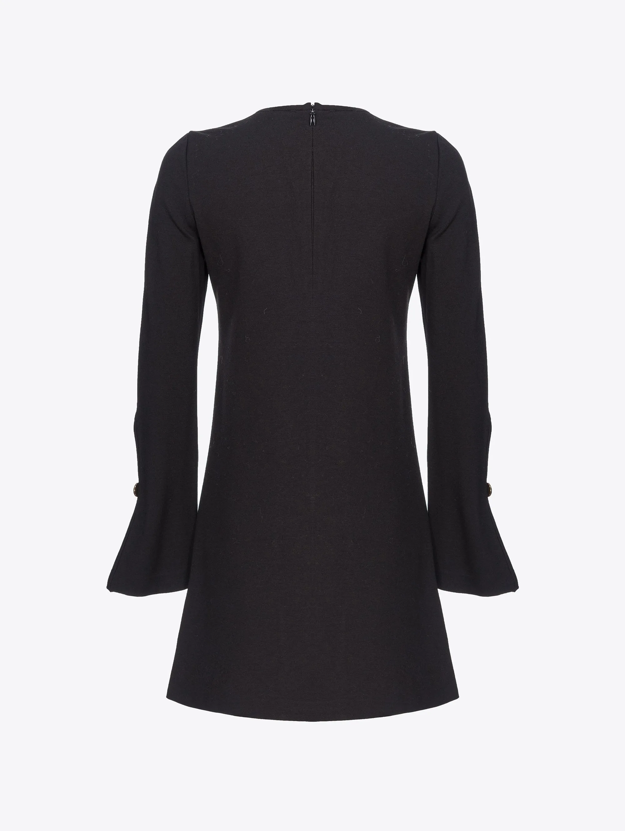Medium Length Dress with Black Goblet Sleeves
