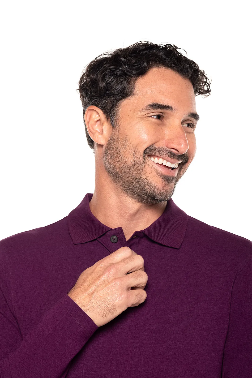 Men's Coppitt Long Sleeve Weekend Polo | Rich Plum