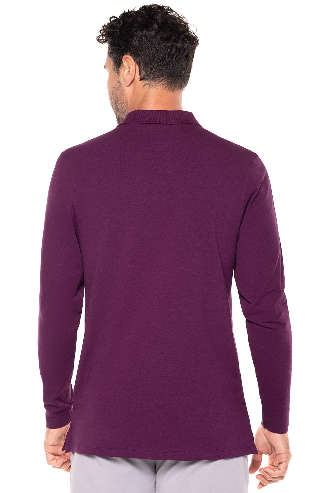 Men's Coppitt Long Sleeve Weekend Polo | Rich Plum
