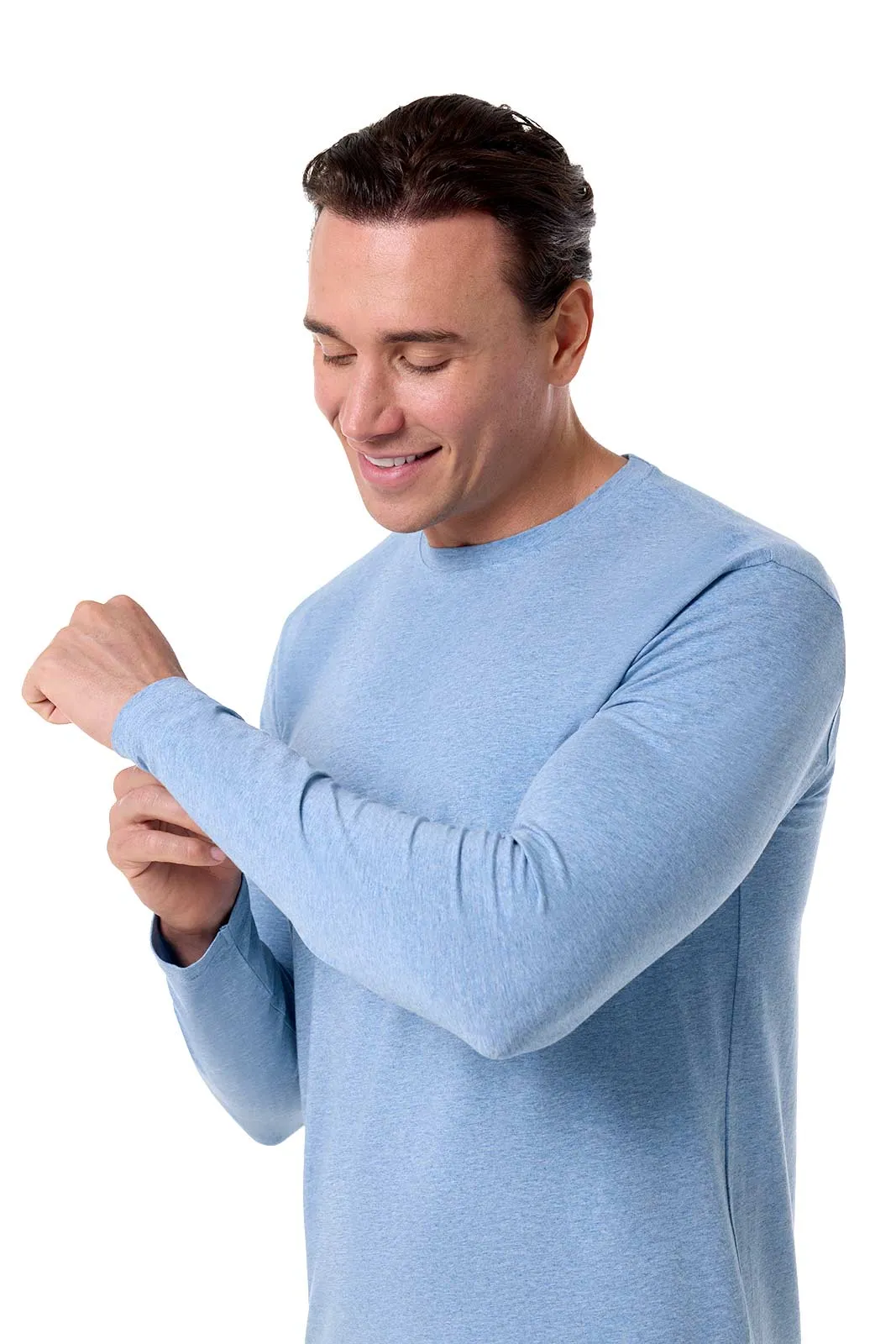 Men's Morada Everyday Long Sleeve T-Shirt | Light Blue Heather