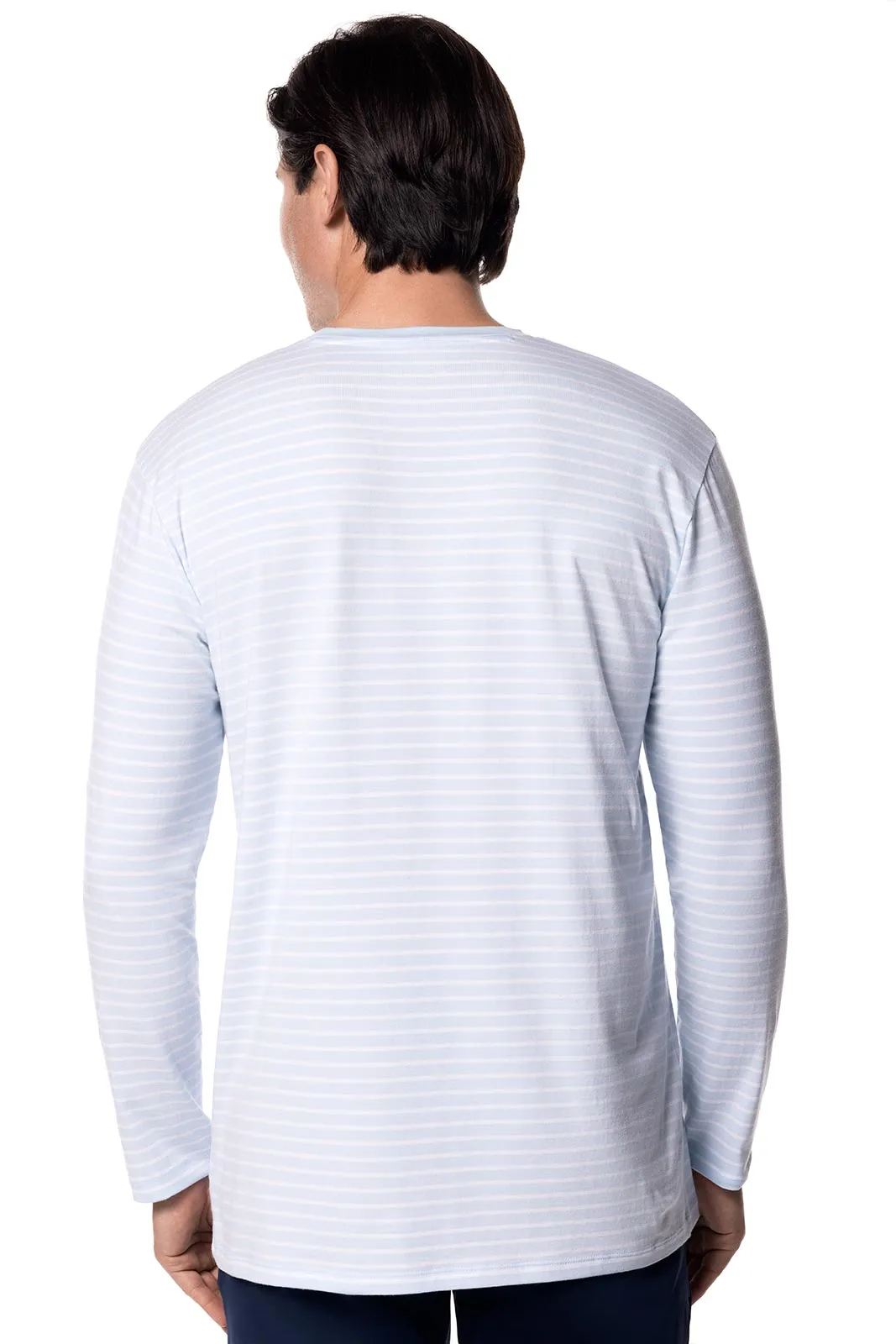 Men's Morada Everyday Long Sleeve T-Shirt | Skyride/White Stripe