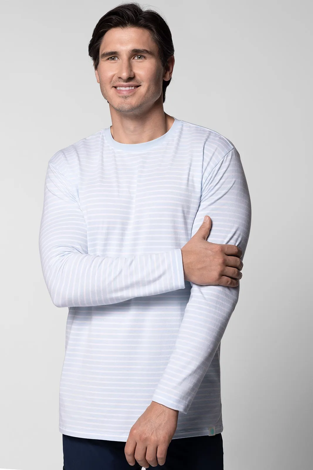 Men's Morada Everyday Long Sleeve T-Shirt | Skyride/White Stripe