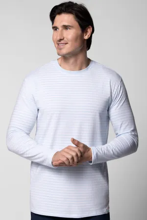 Men's Morada Everyday Long Sleeve T-Shirt | Skyride/White Stripe