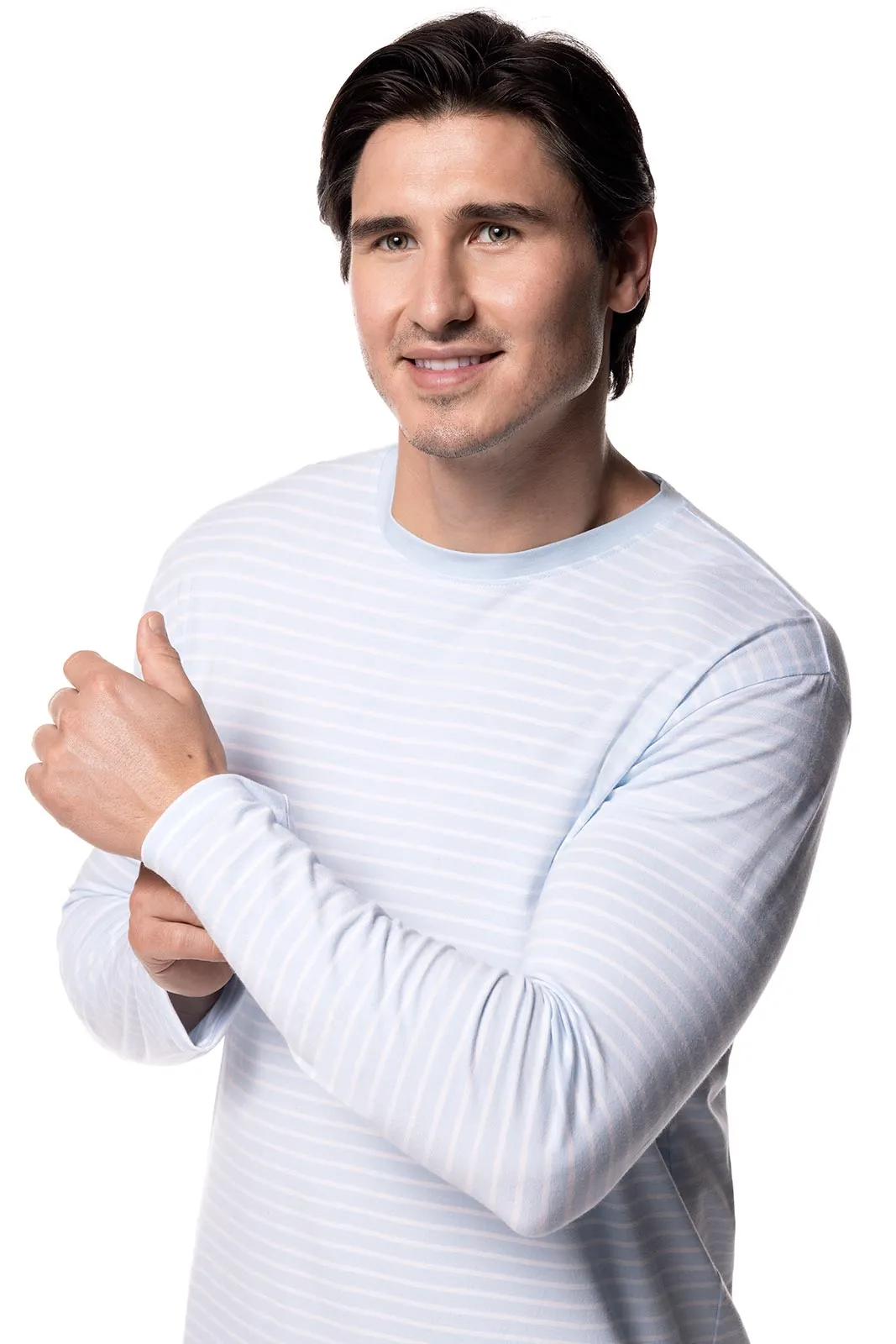 Men's Morada Everyday Long Sleeve T-Shirt | Skyride/White Stripe