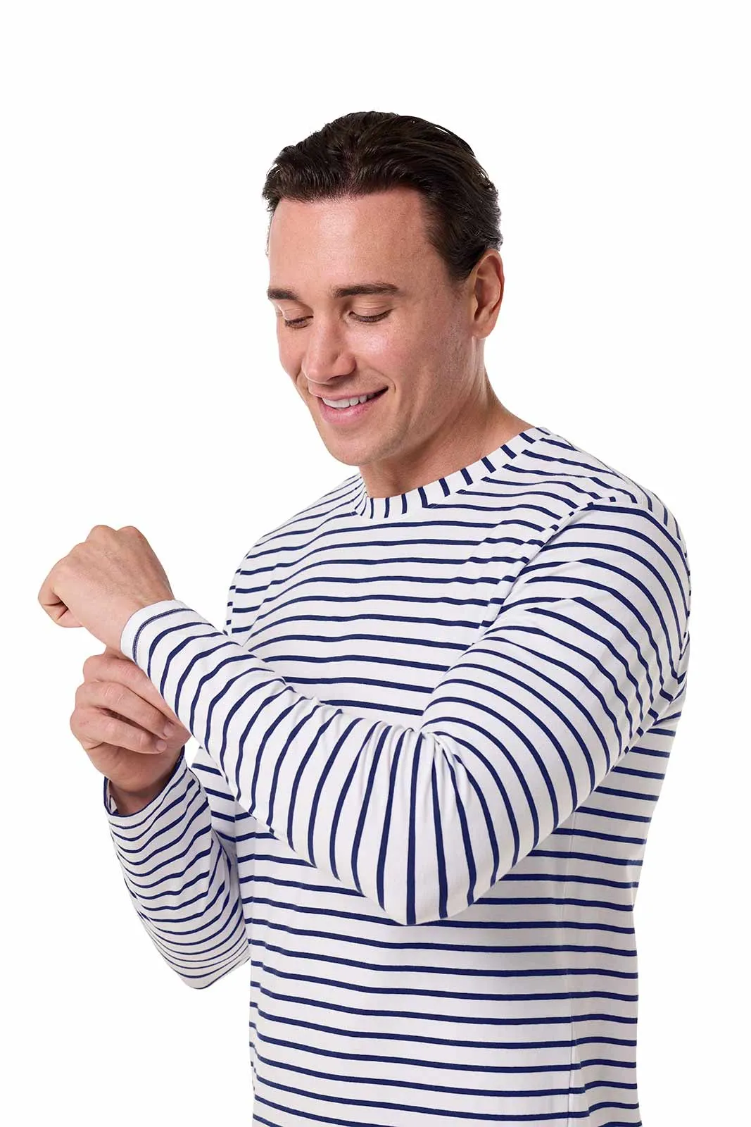 Men's Morada Everyday Long Sleeve T-Shirt | White/Navy