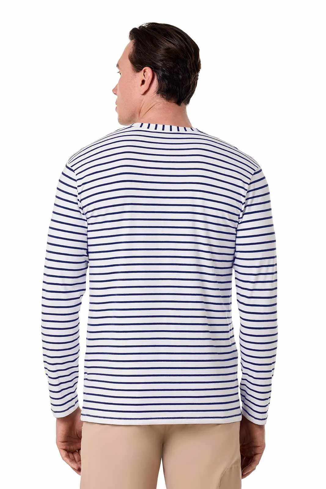 Men's Morada Everyday Long Sleeve T-Shirt | White/Navy