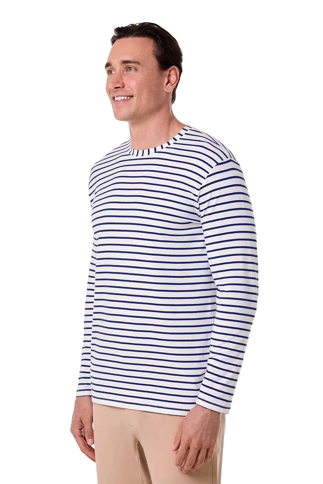Men's Morada Everyday Long Sleeve T-Shirt | White/Navy