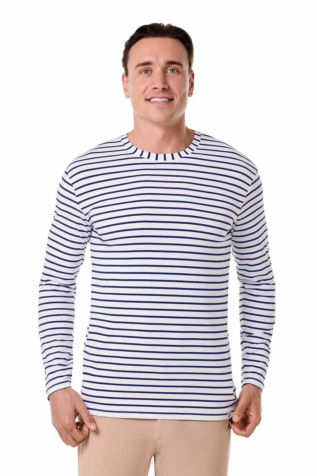Men's Morada Everyday Long Sleeve T-Shirt | White/Navy