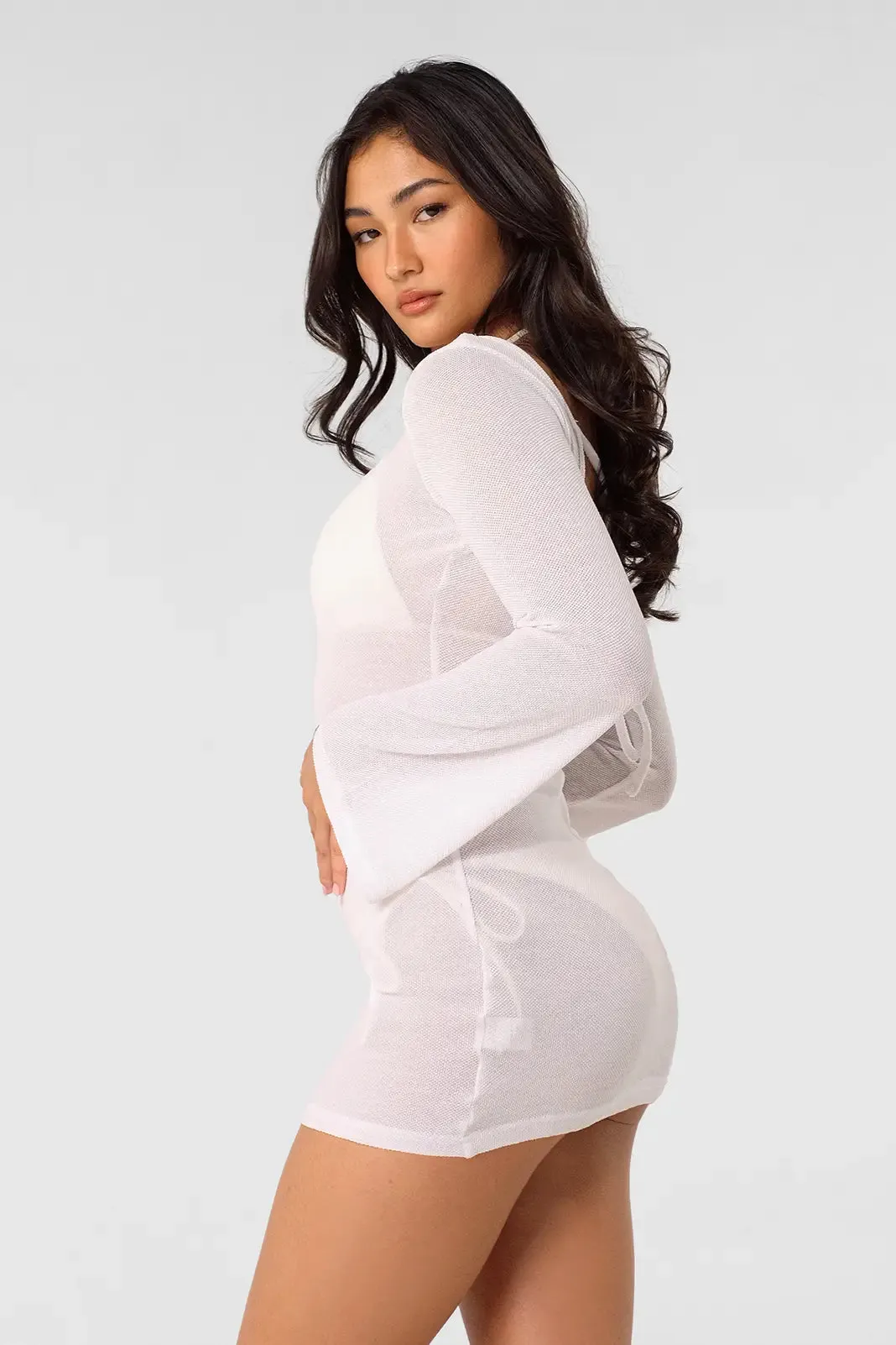 Meredith Open Back Dress / Cloud Knit