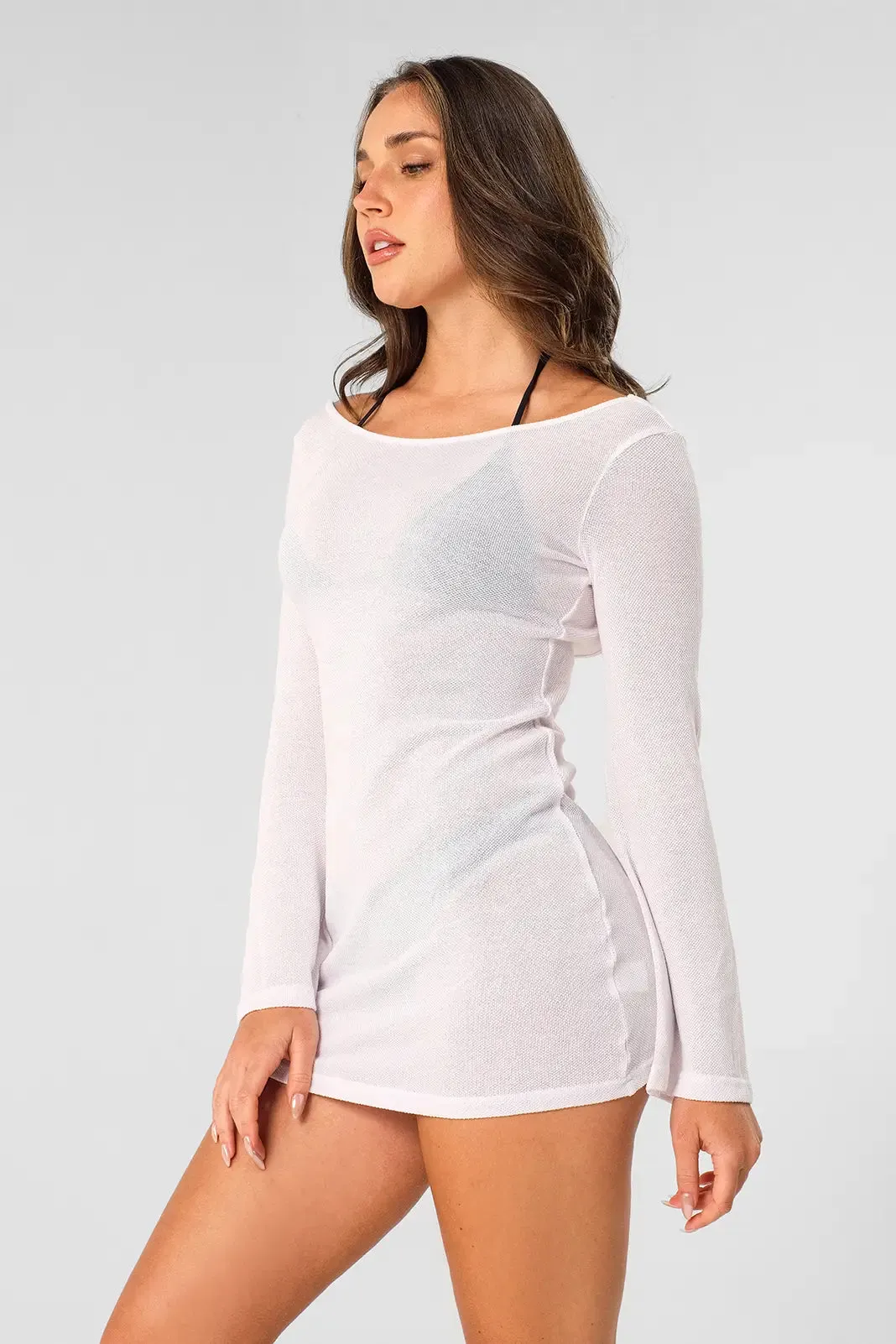 Meredith Open Back Dress / Cloud Knit