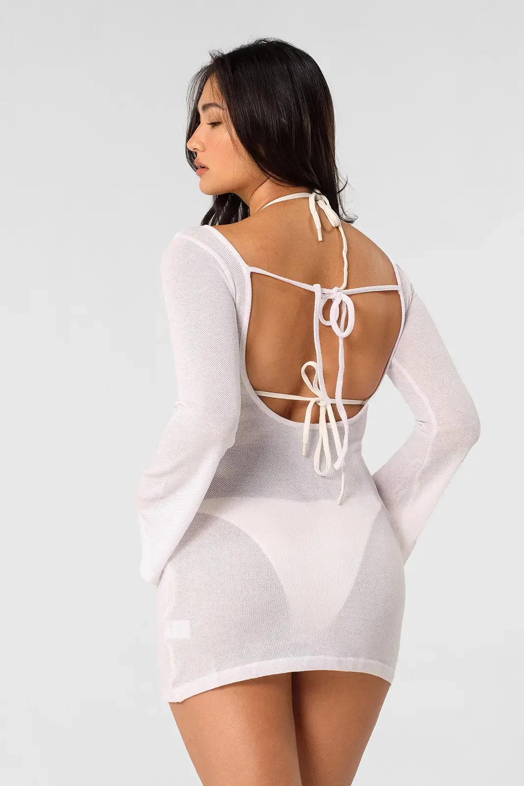 Meredith Open Back Dress / Cloud Knit