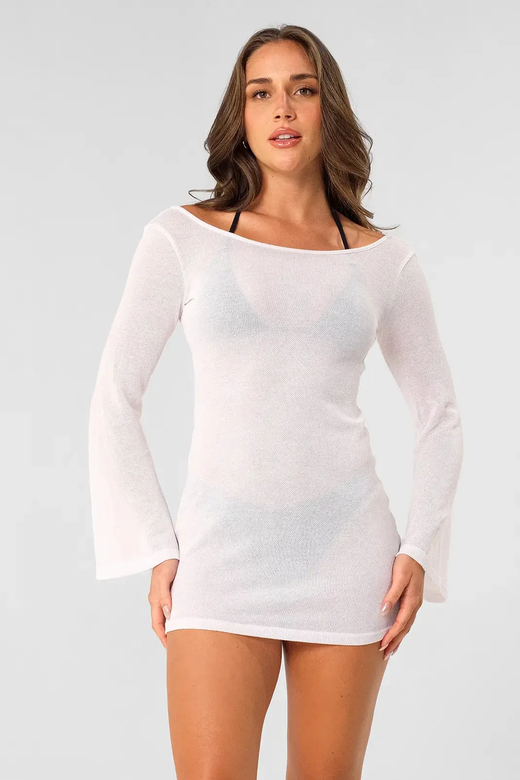Meredith Open Back Dress / Cloud Knit