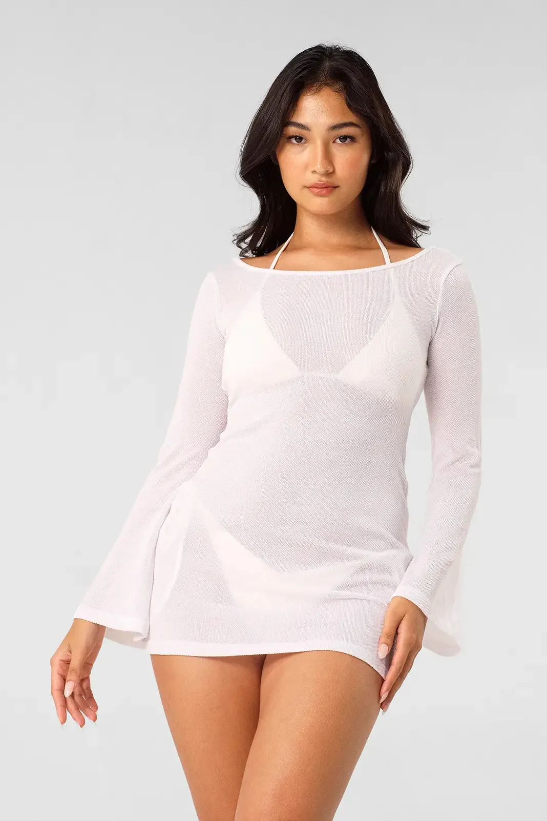 Meredith Open Back Dress / Cloud Knit