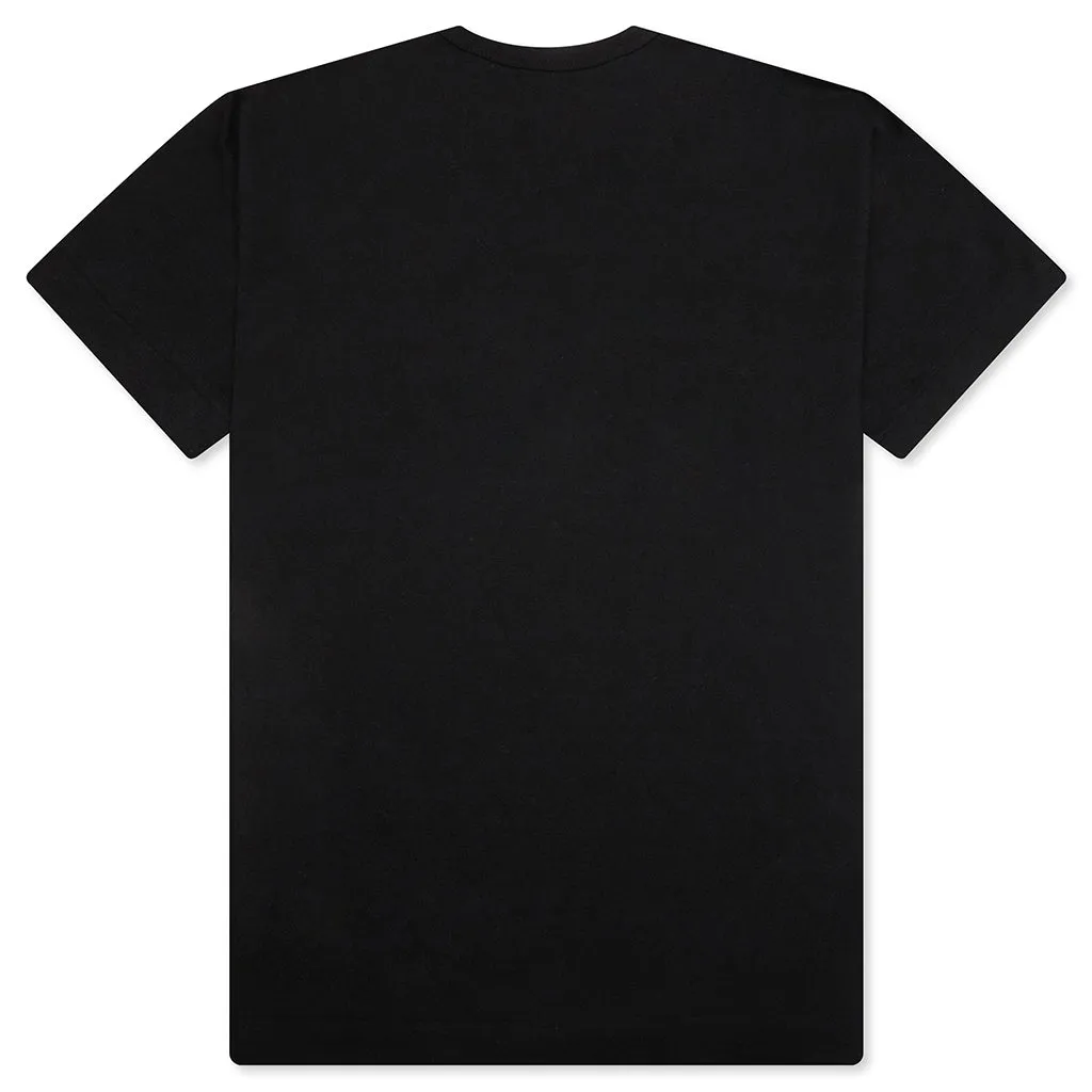 Multi Red Heart Logo Print T-Shirt - Black