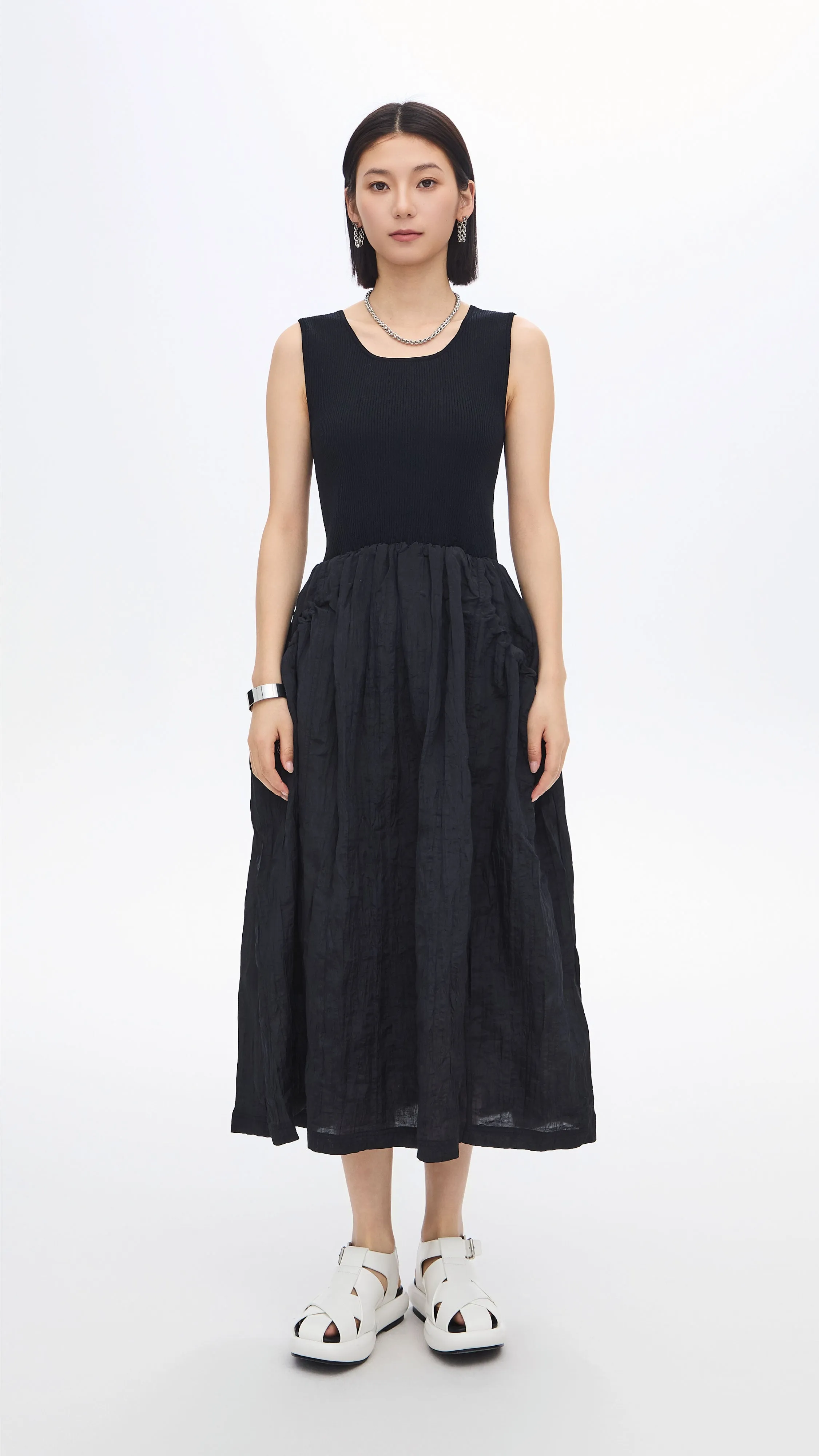 Nylon Patch Knit Dress