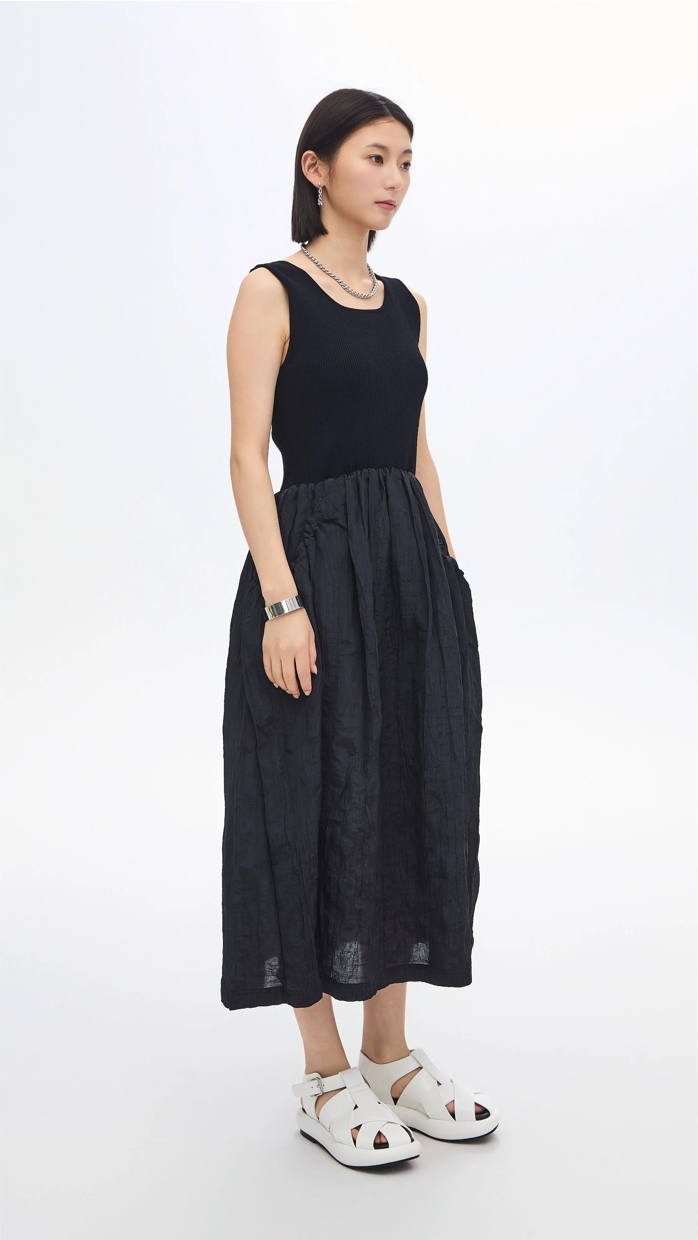 Nylon Patch Knit Dress
