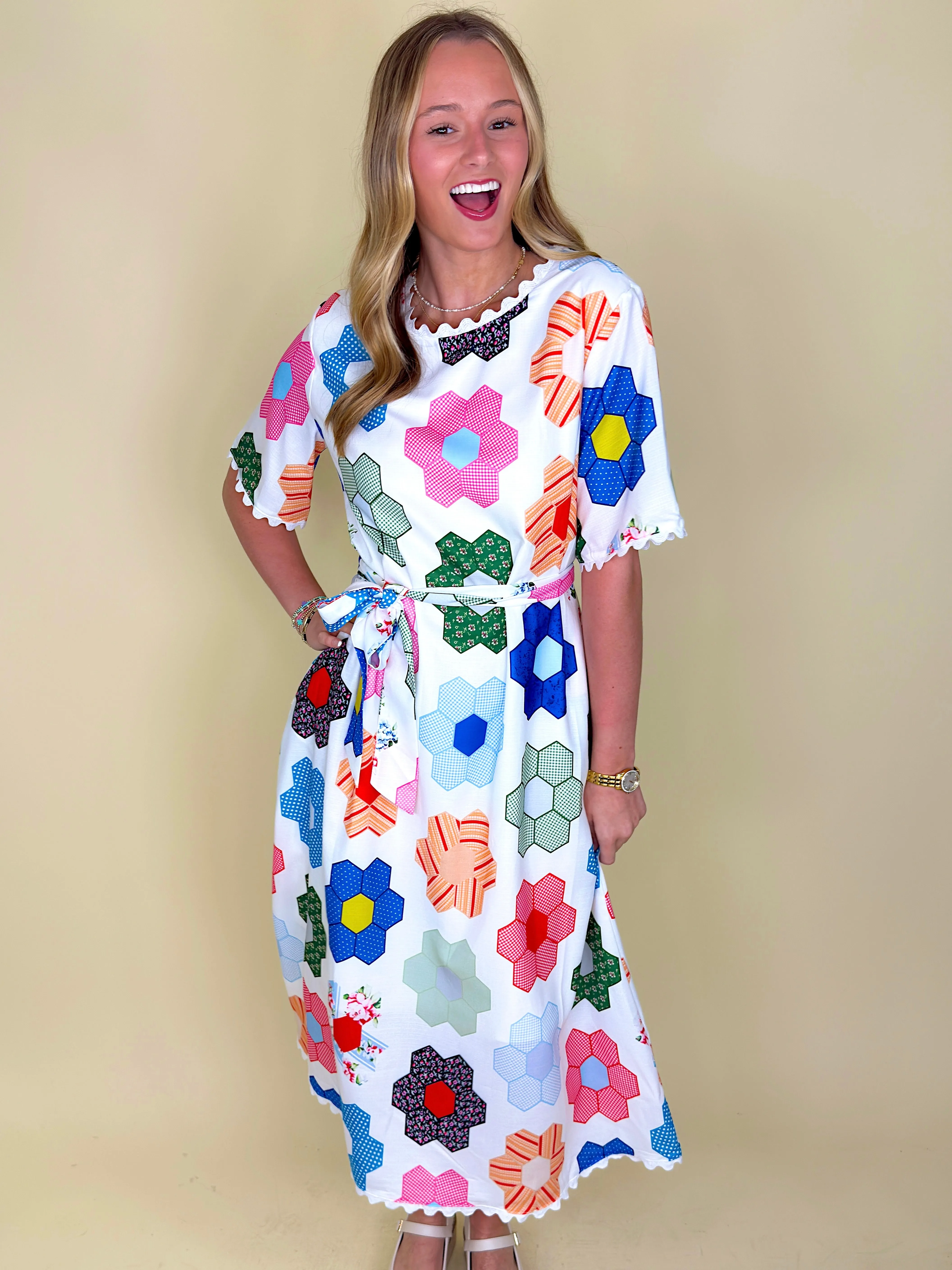 One Stitch at a Time Midi Dress