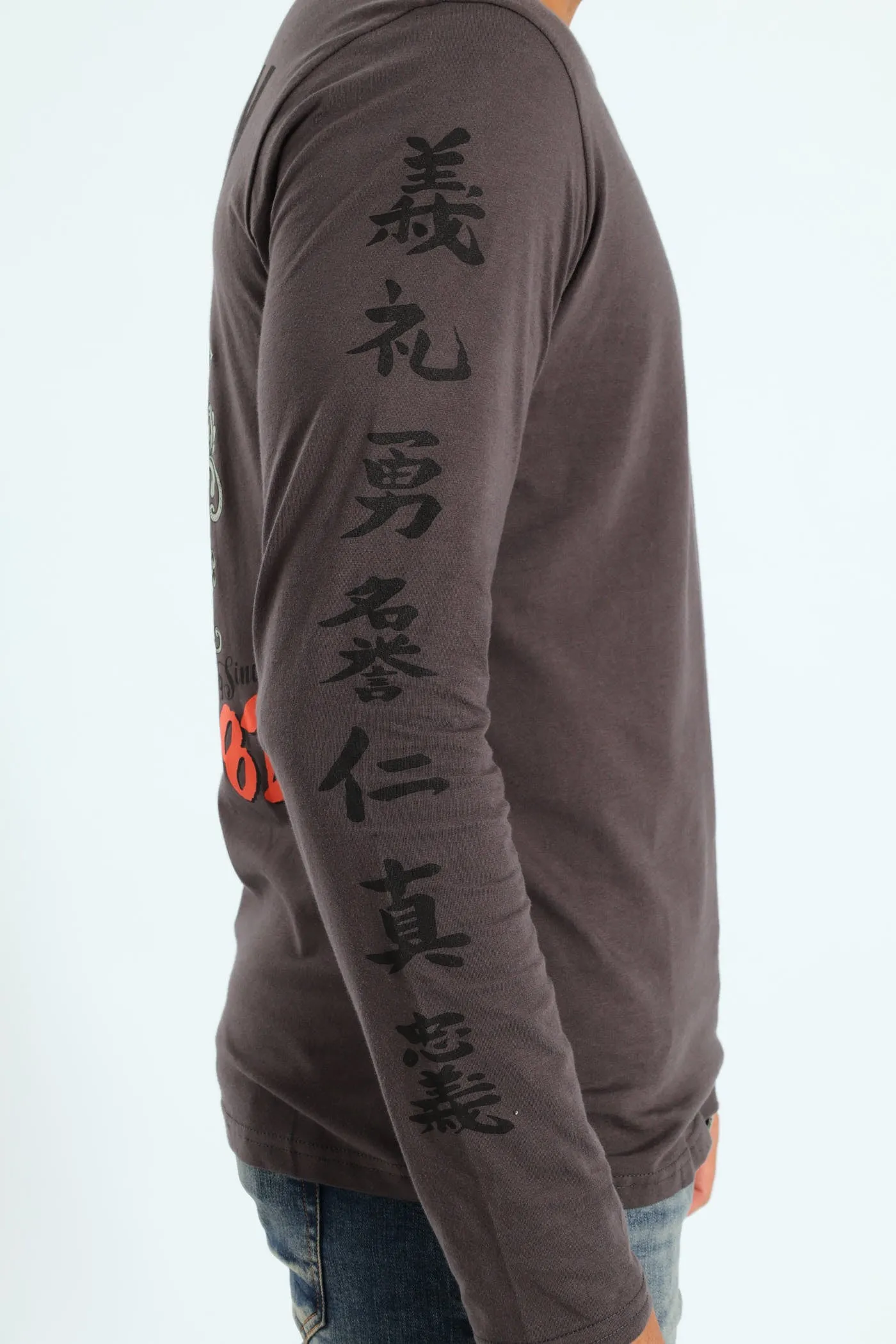 Oni Long Sleeve Tee - Charcoal
