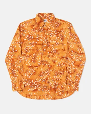 ORANGE/BROWN BATIK PRINT SHIRT