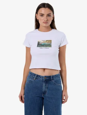 Paradise Is Here Mini Tee - White