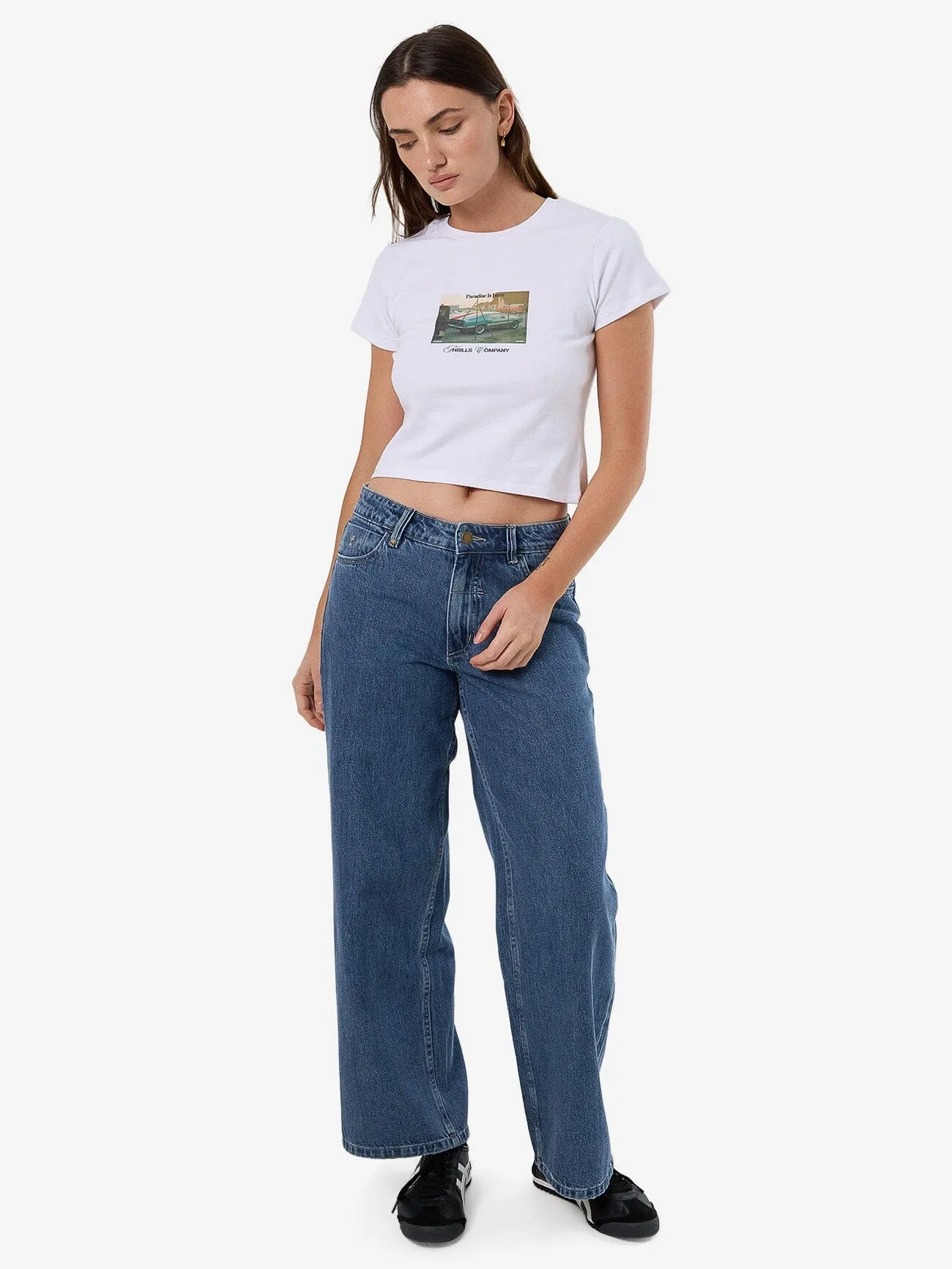 Paradise Is Here Mini Tee - White