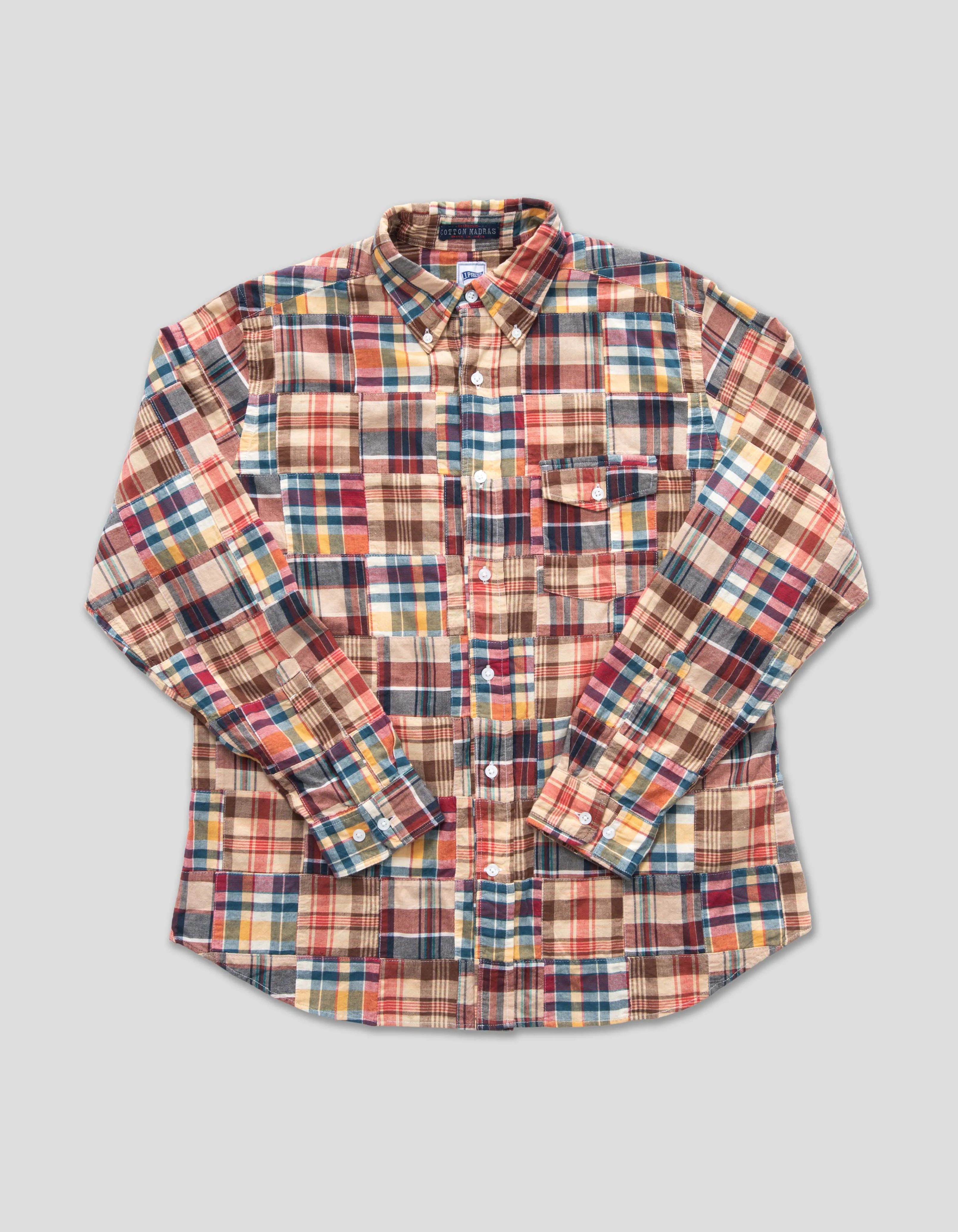 PATCH MADRAS LONG SLEEVE SHIRT